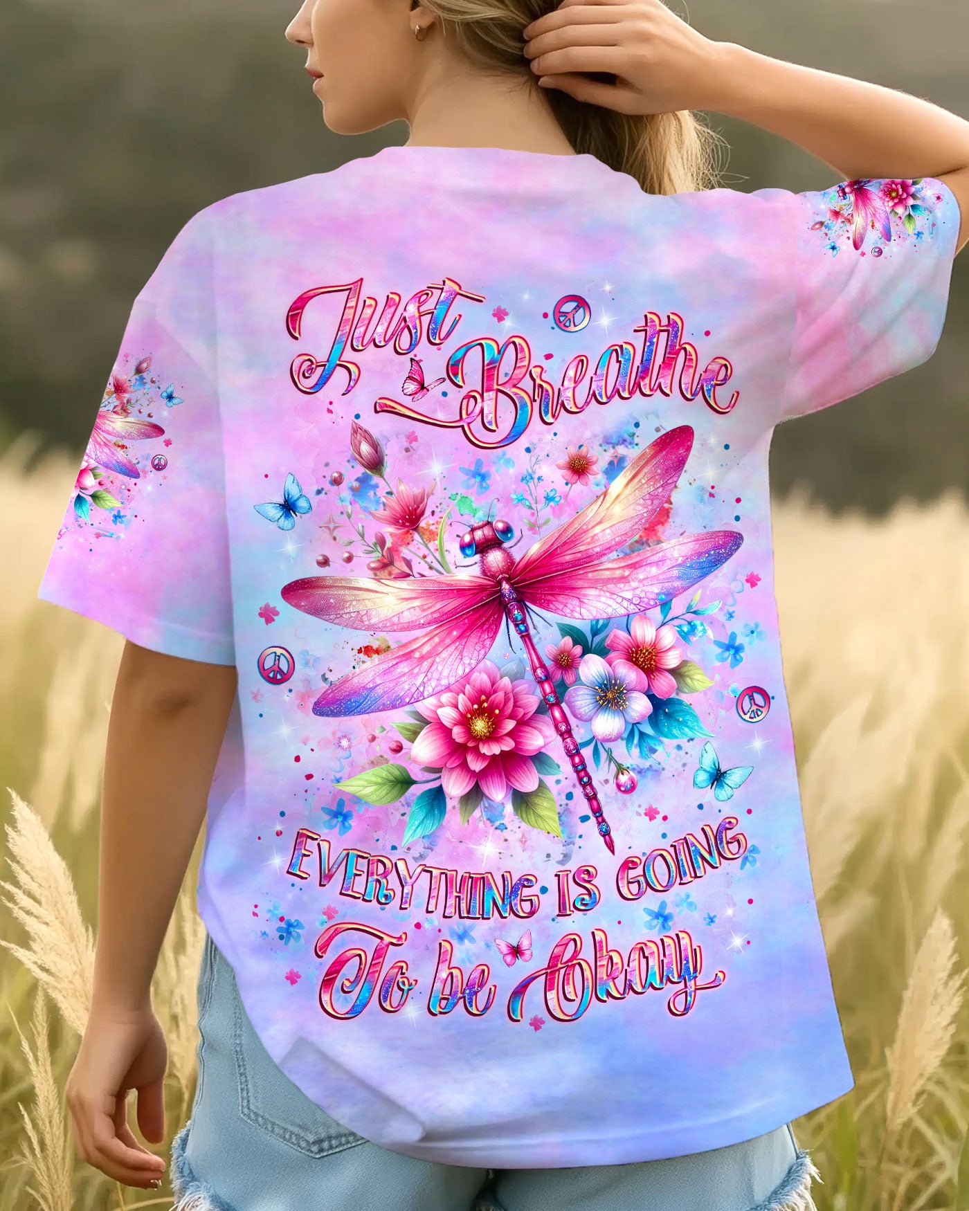 JUST BREATHE BUTTERFLY ALL OVER PRINT - YHLT1610252