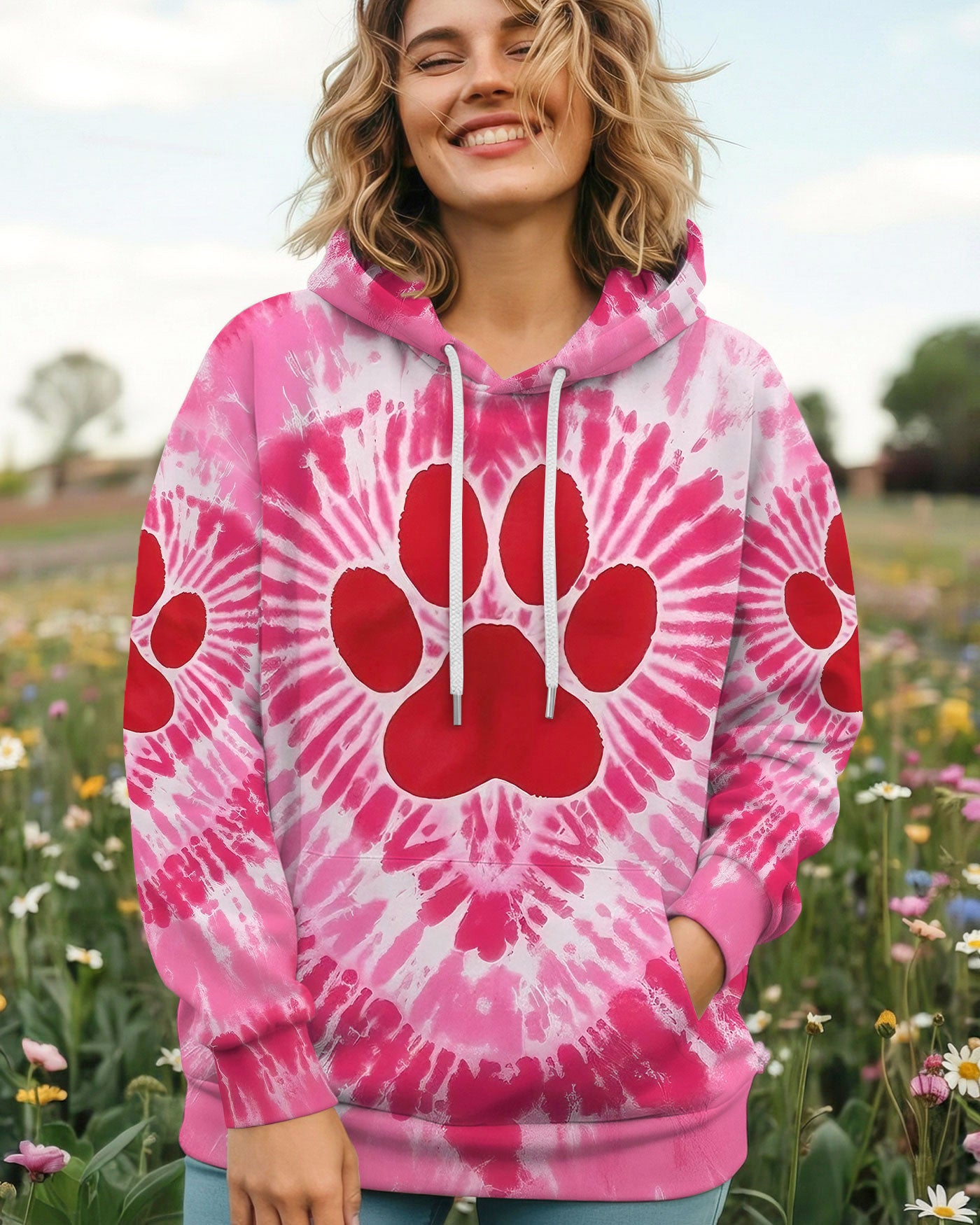 PINK SWIRL PAW ALL OVER PRINT - YHLT0201262