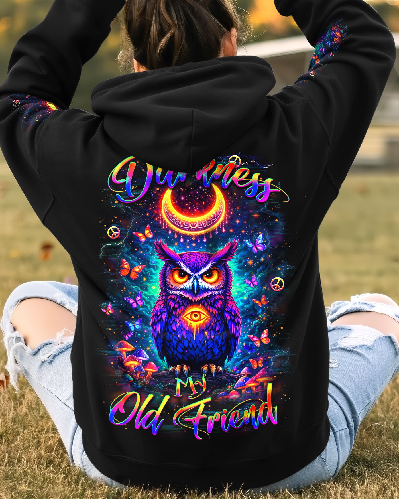 HELLO DARKNESS MY OLD FRIEND OWL ALL OVER PRINT - YHLT2402261