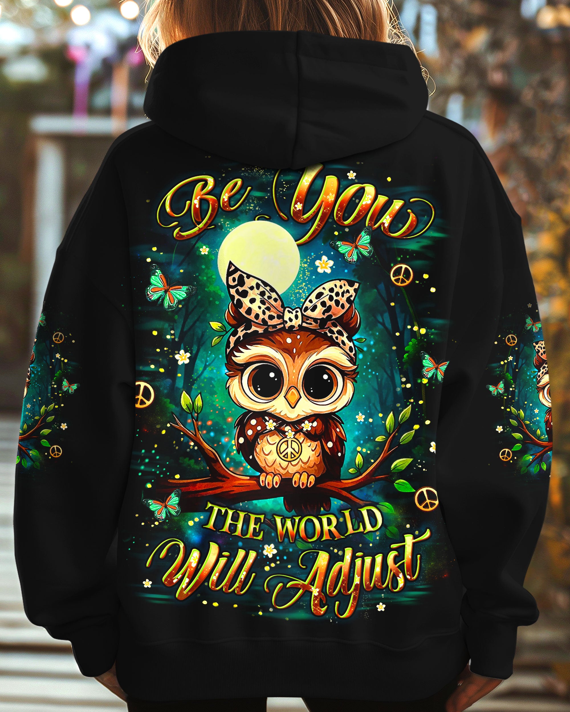 BE YOU THE WORLD WILL ADJUST OWL ALL OVER PRINT - YHLT1010251