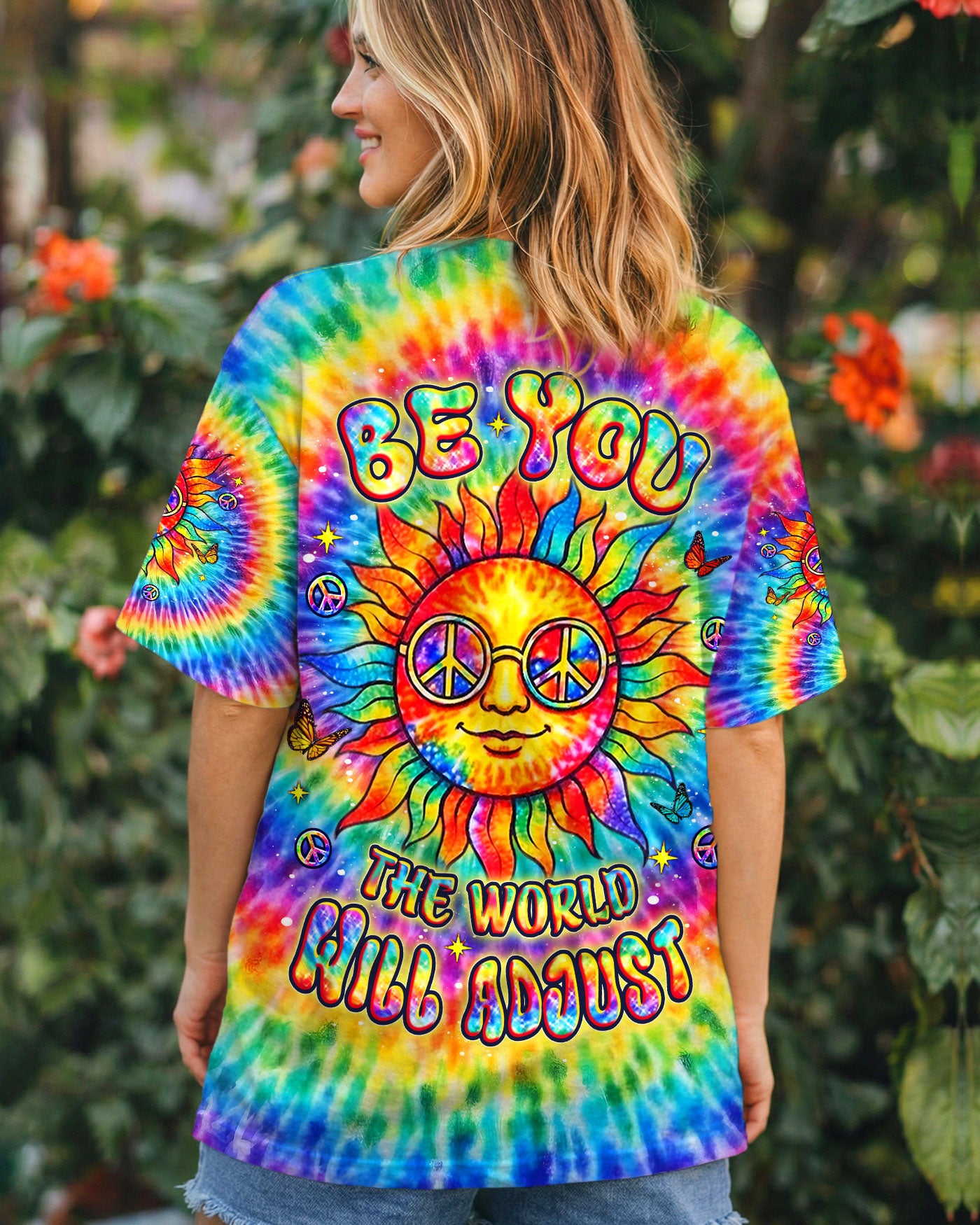 BE YOU THE WORLD WILL ADJUST HIPPIE SUN ALL OVER PRINT - YHLT2502261