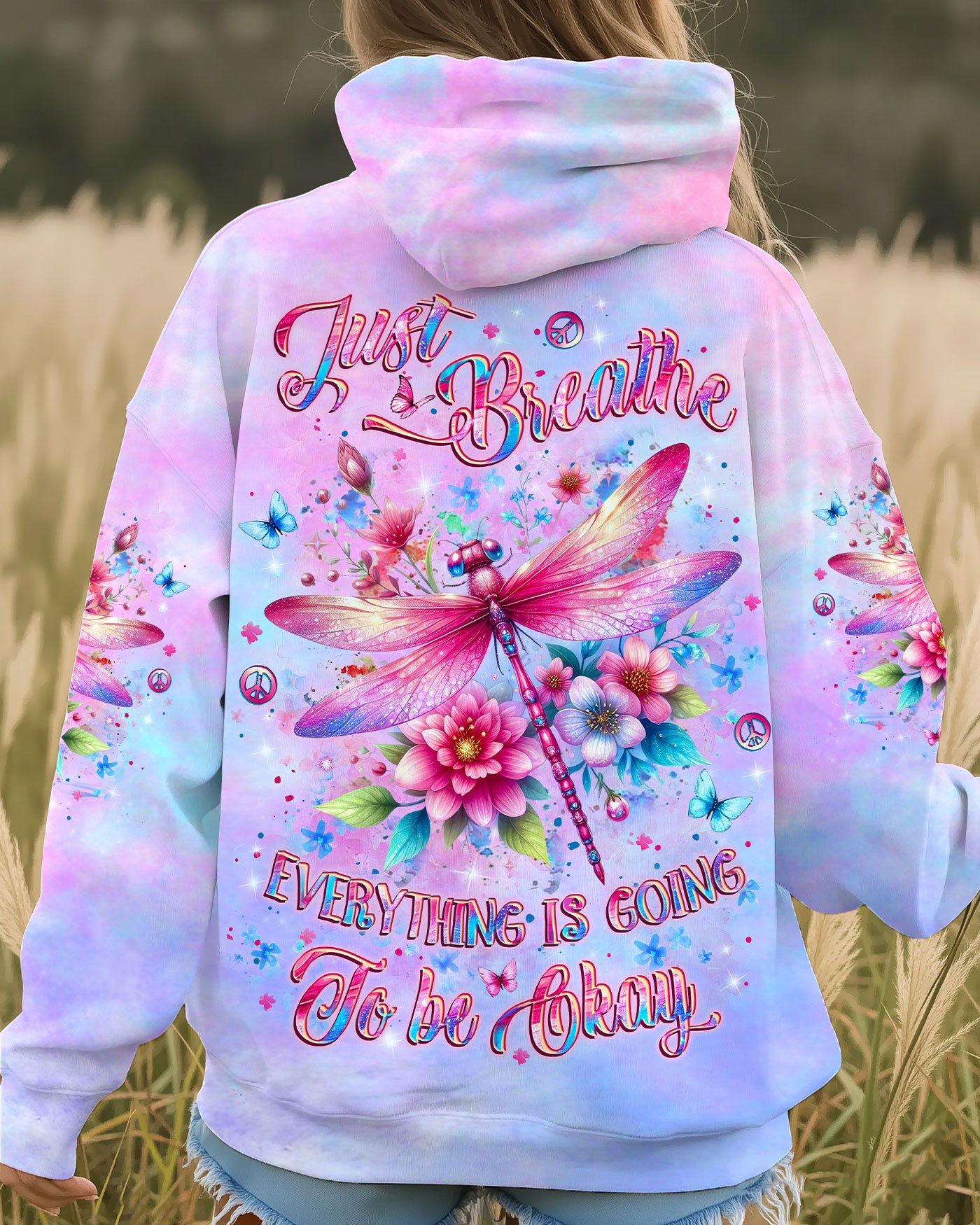 JUST BREATHE BUTTERFLY ALL OVER PRINT - YHLT1610252