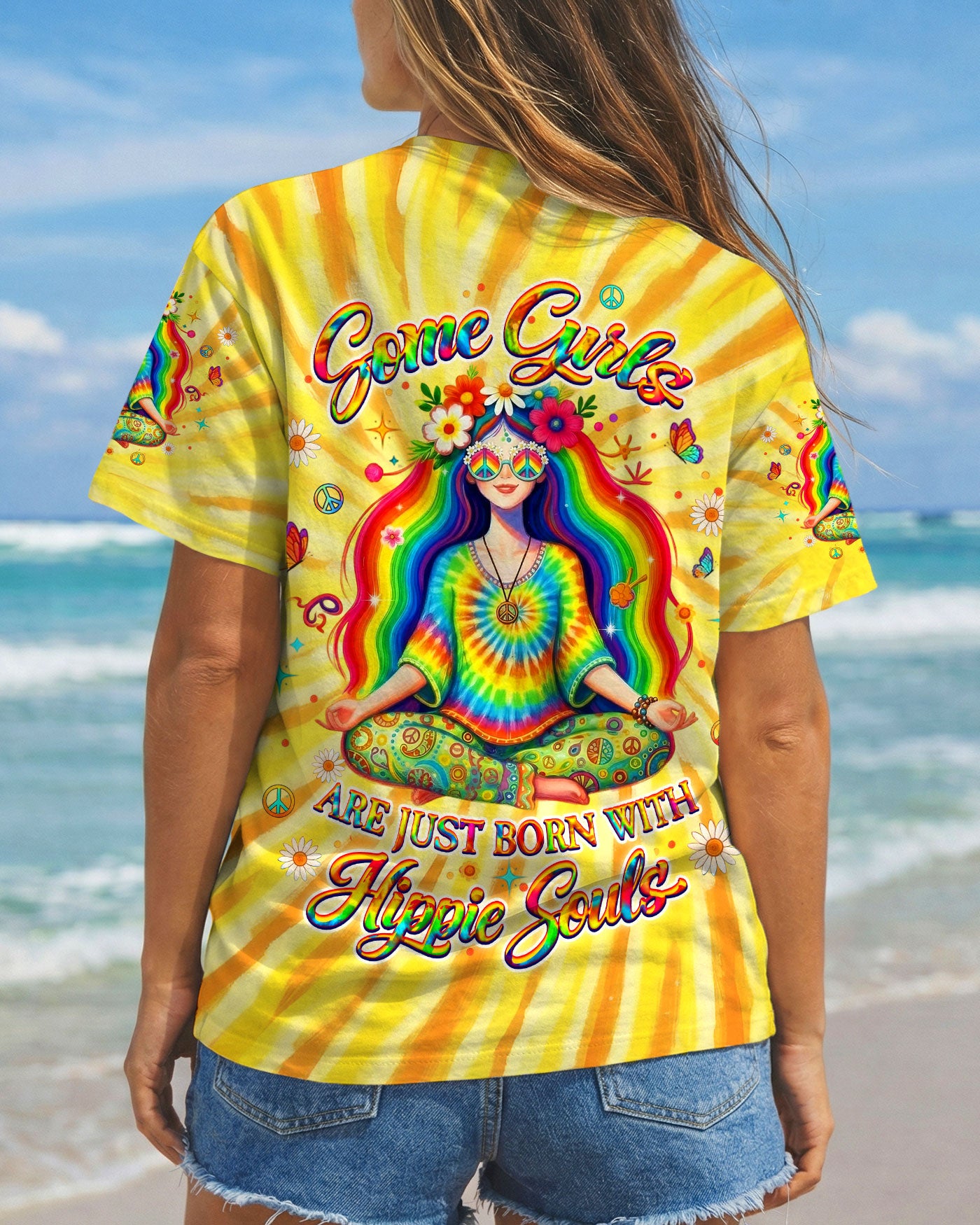 SOME GIRLS ARE JUST BORN WITH HIPPIE SOULS ALL OVER PRINT - YHLT0502262