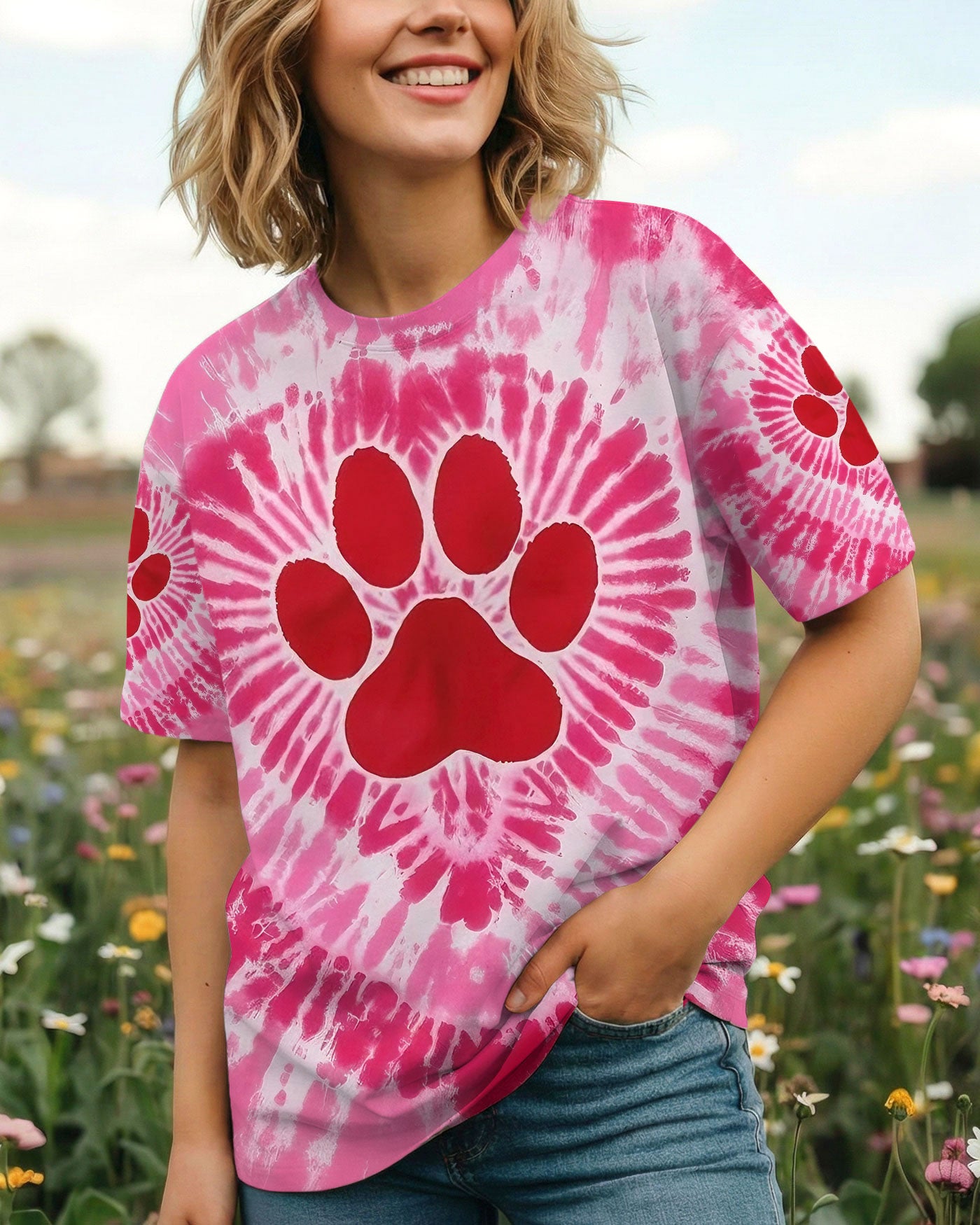 PINK SWIRL PAW ALL OVER PRINT - YHLT0201262