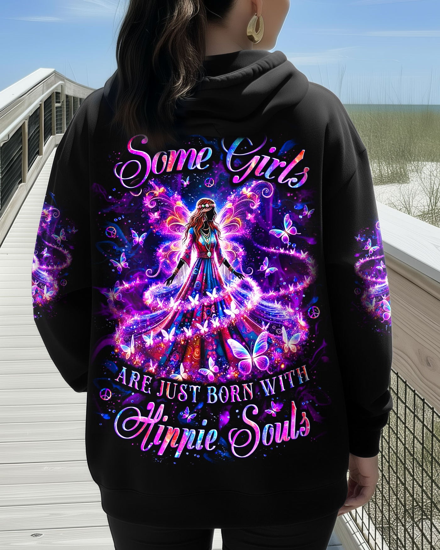 SOME GIRLS ARE JUST BORN WITH HIPPIE SOULS ALL OVER PRINT - YHLT1911251