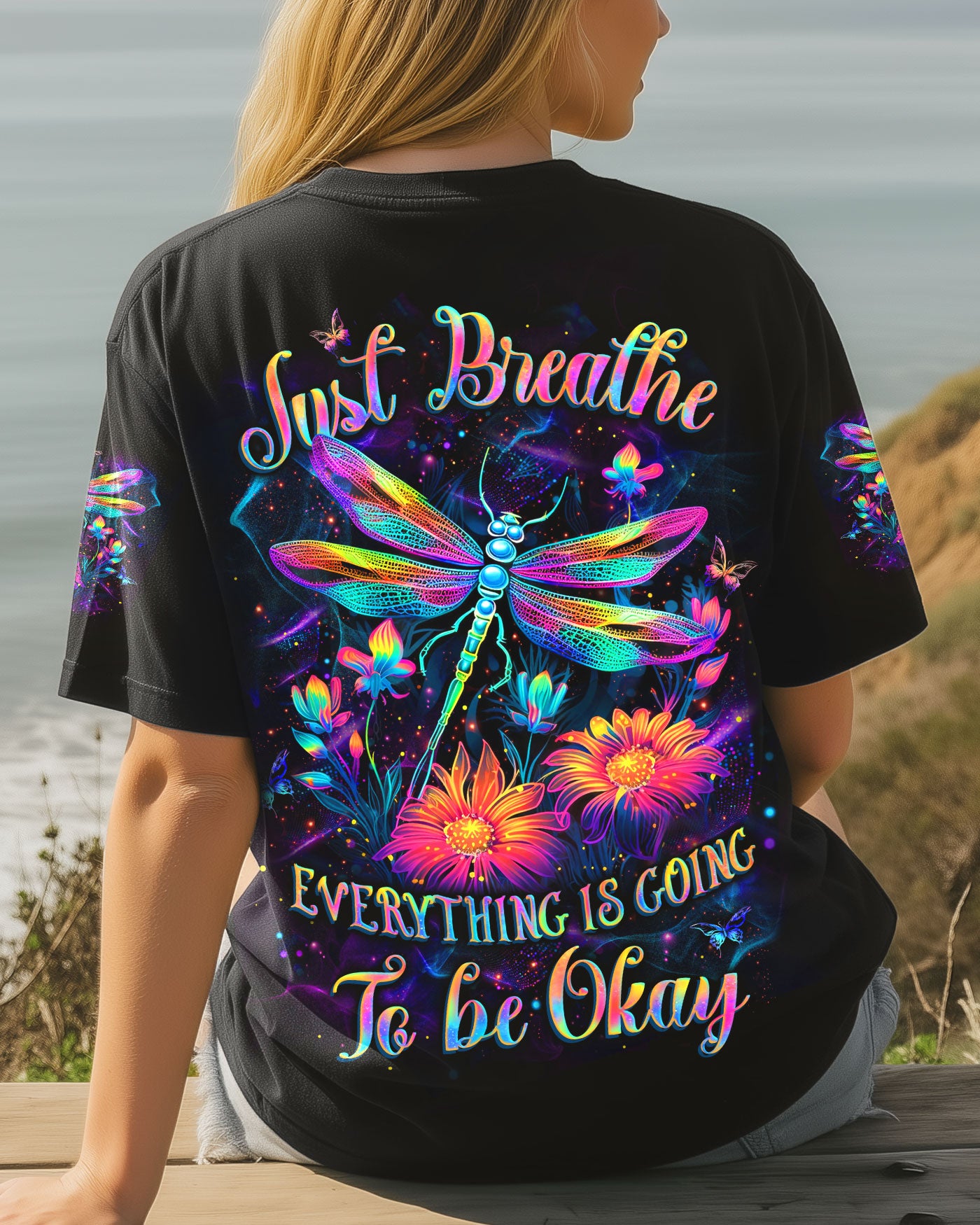 JUST BREATHE DRAGONFLY ALL OVER PRINT - YHLT1811253