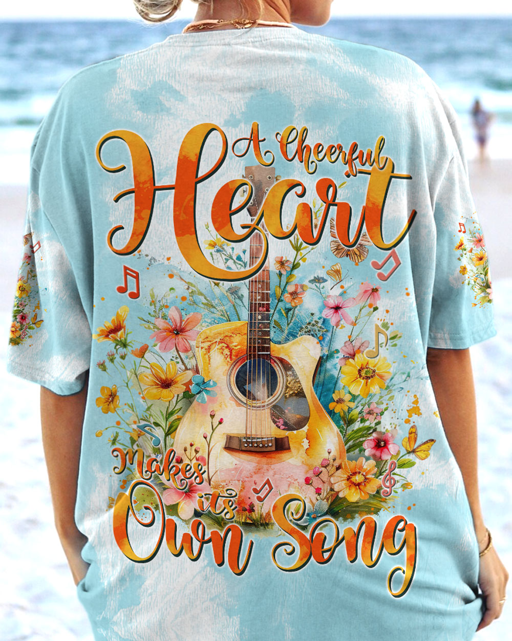 A CHEERFUL HEART MAKES ITS OWN SONG GUITAR ALL OVER PRINT - TYTM2303244