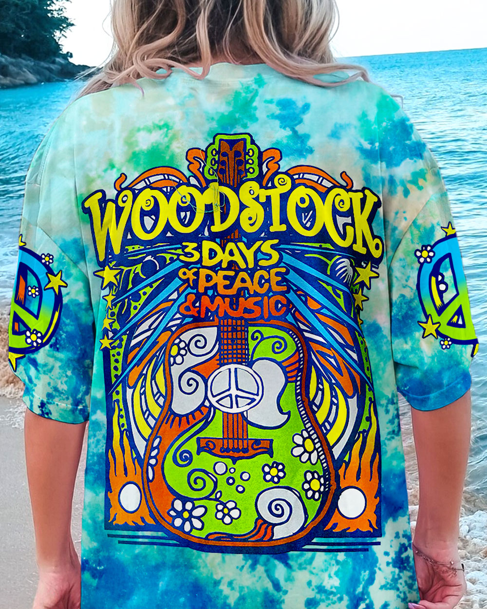 PEACE AND MUSIC GUITAR TIE DYE ALL OVER PRINT - TYTM2607232