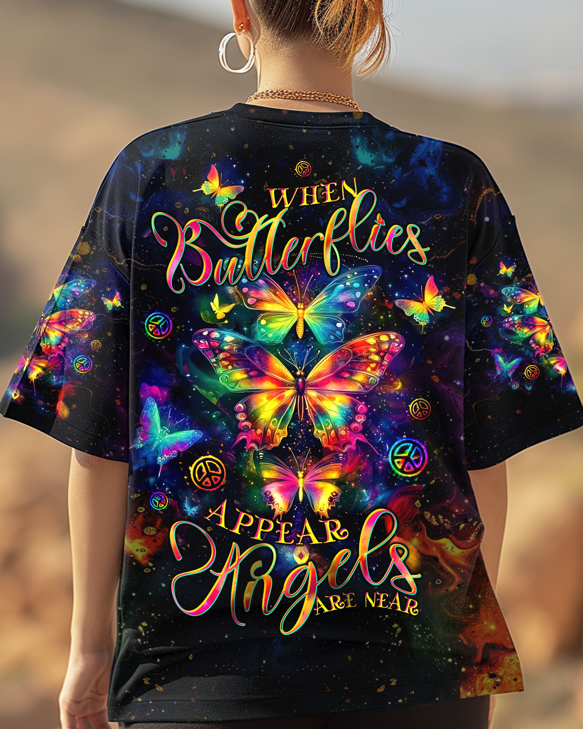 WHEN BUTTERFLIES APPEAR ANGELS ARE NEAR  ALL OVER PRINT - TLTW0605251