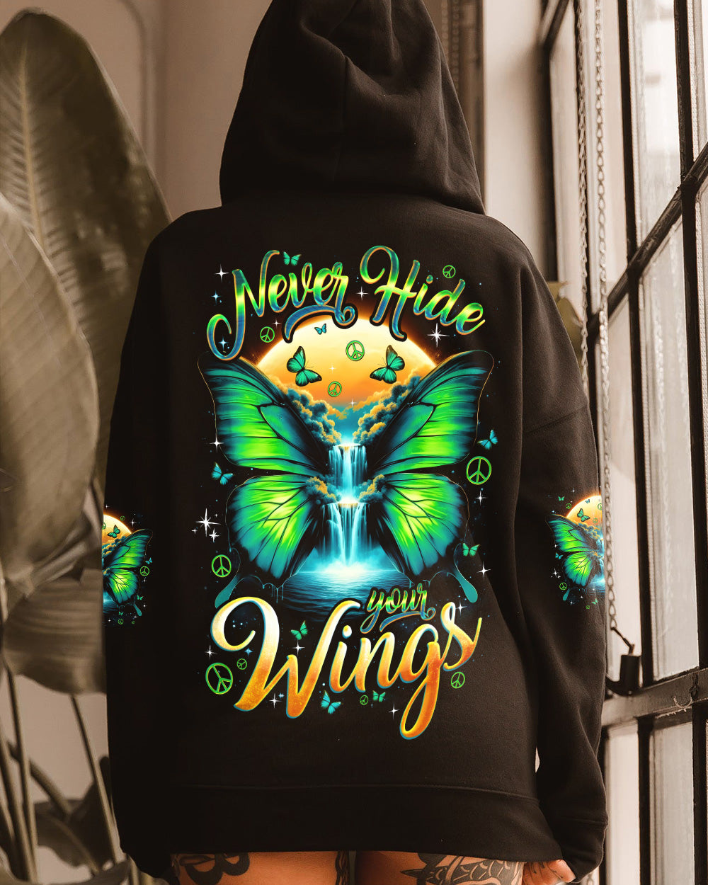 NEVER HIDE YOUR WINGS BUTTERFLY ALL OVER PRINT - TYQY0902262