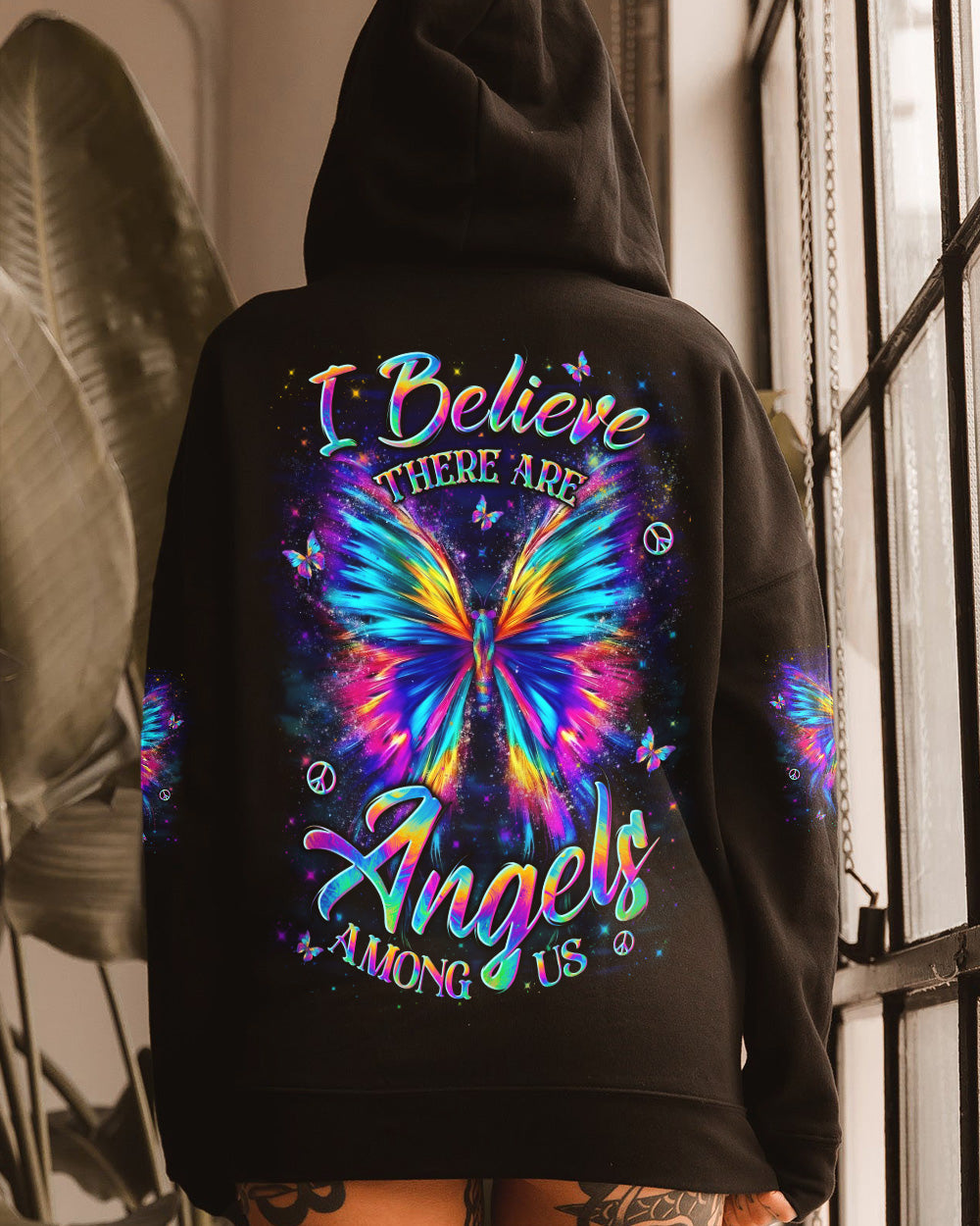 I BELIEVE THERE ARE ANGELS AMONG US BUTTERFLY ALL OVER PRINT - YHLN0402262