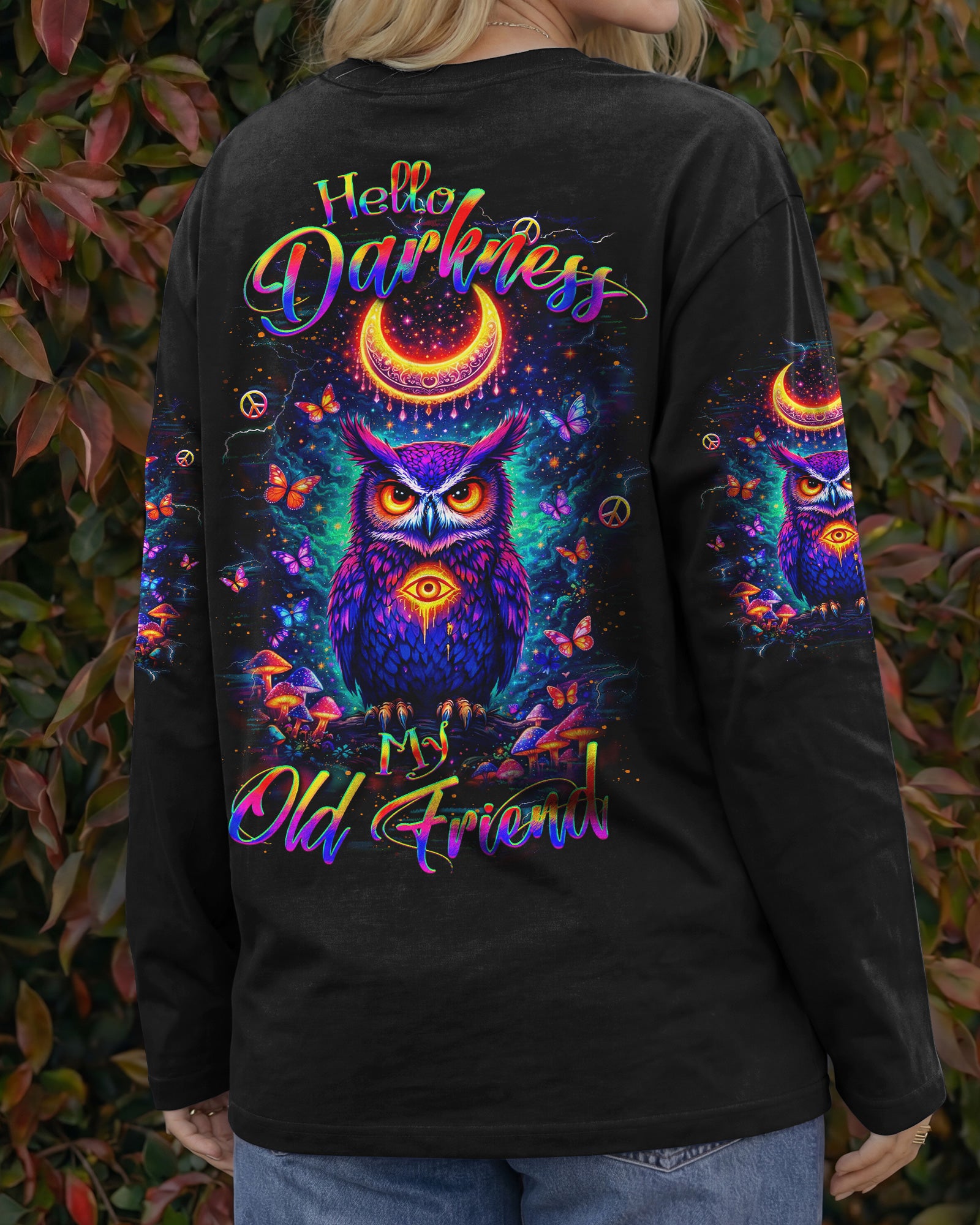 HELLO DARKNESS MY OLD FRIEND OWL ALL OVER PRINT - YHLT2402261