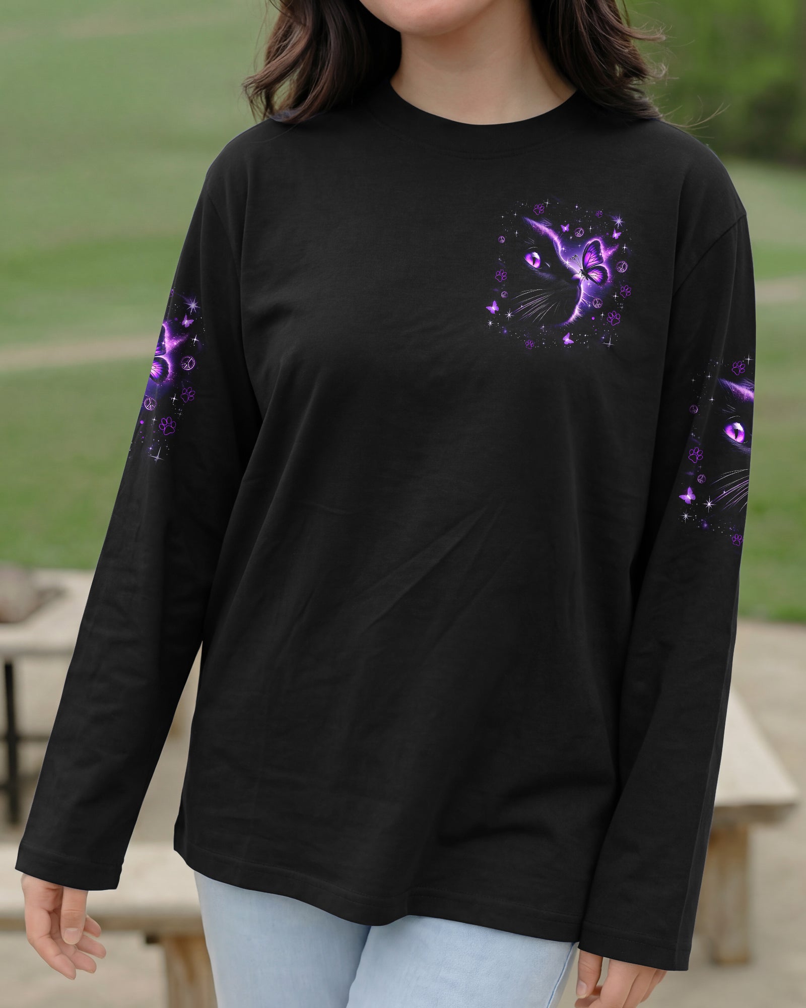 HELLO DARKNESS MY OLD FRIEND CAT AND BUTTERFLY ALL OVER PRINT - TYQY1203262