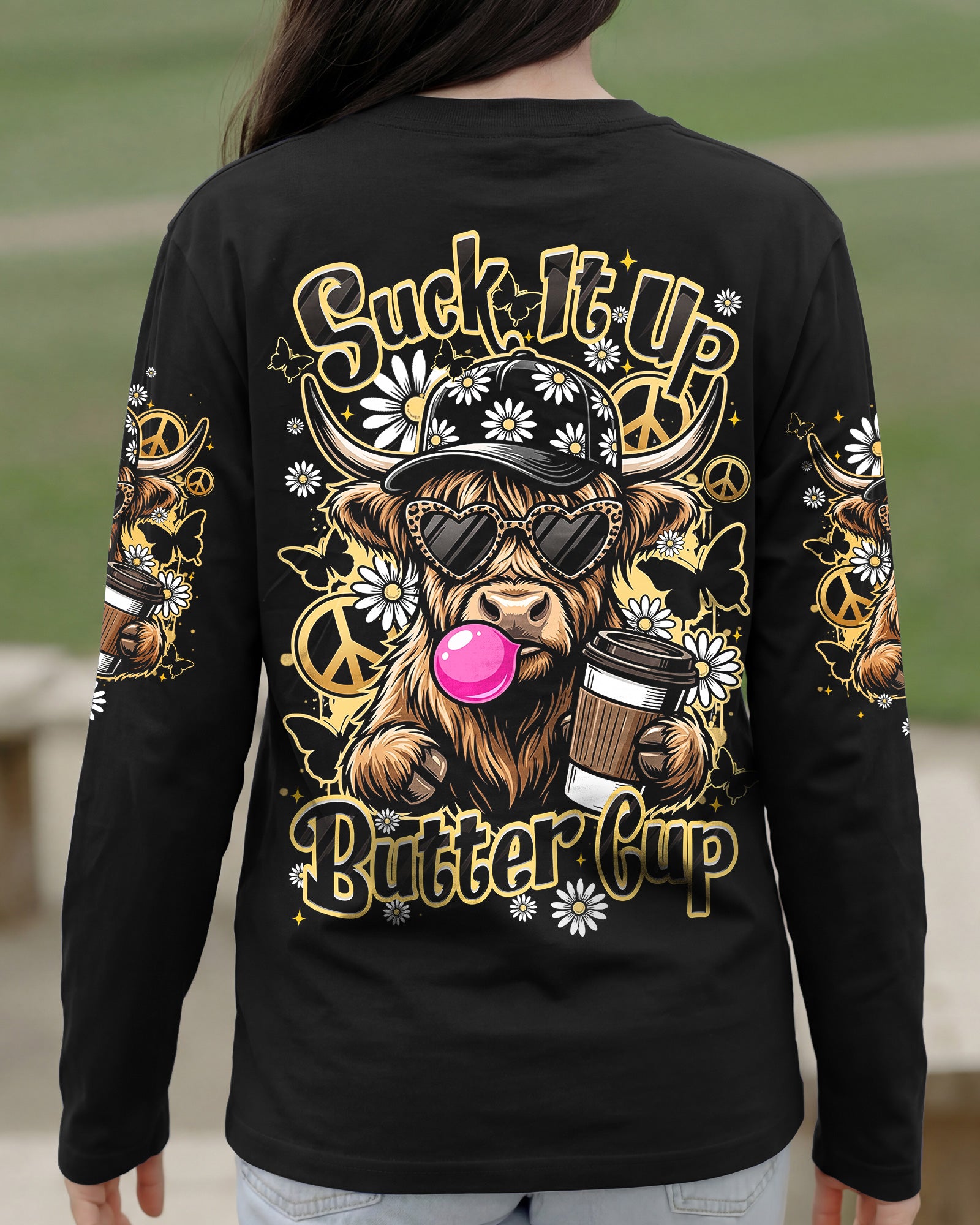 SUCK IT UP BUTTERCUP HIGHLAND COW ALL OVER PRINT - TLHN2007263