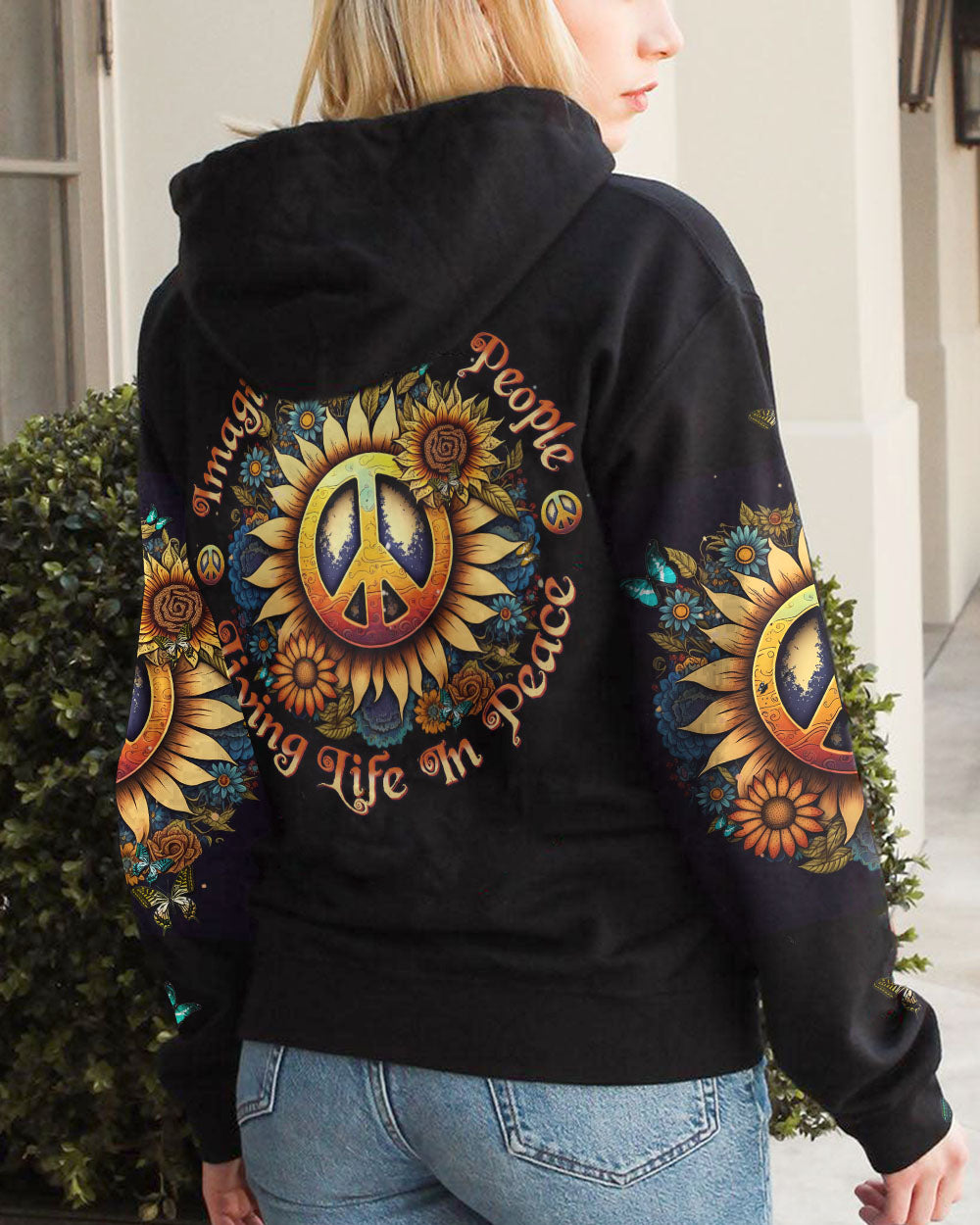 IMAGINE ALL THE PEOPLE LIVING LIFE IN PEACE SUNFLOWER ALL OVER PRINT - YHHN1603233