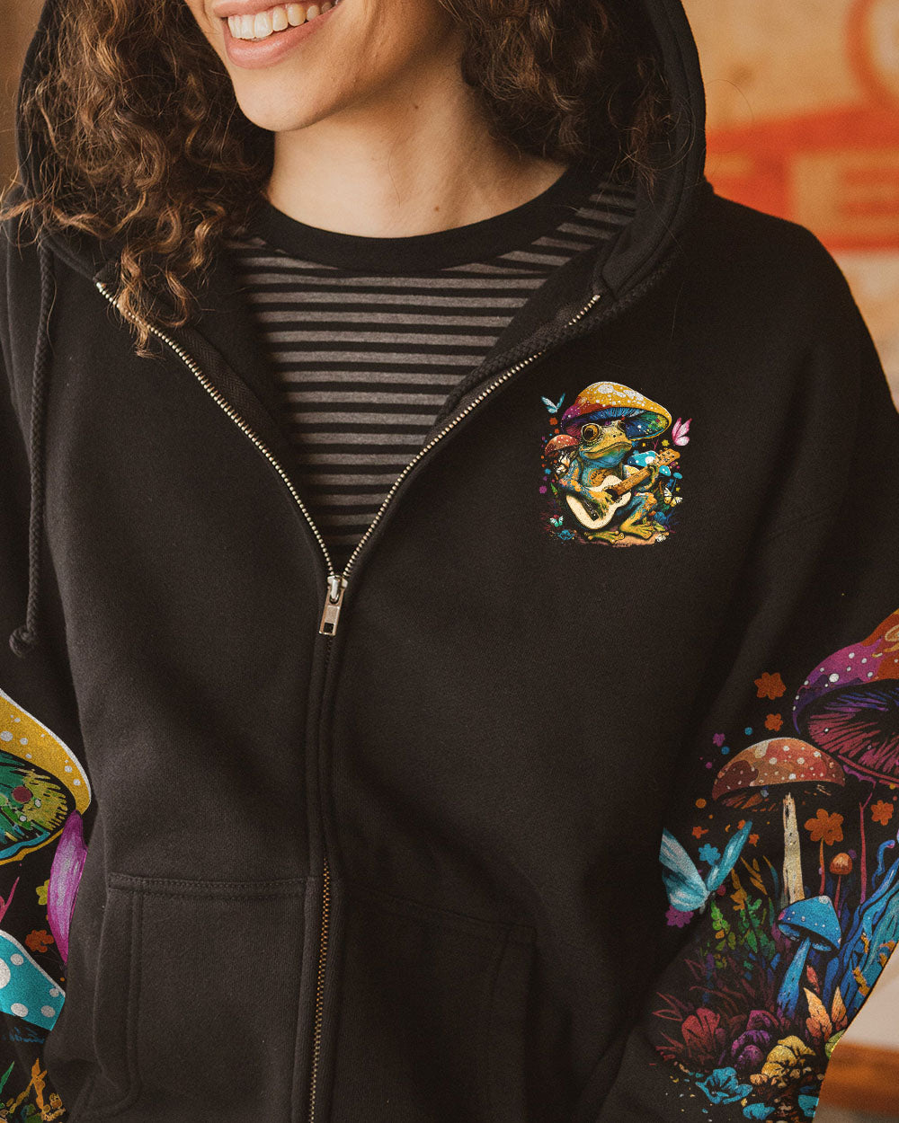 EASILY DISTRACTED BY GUITAR FROGS ALL OVER PRINT - TY2202231