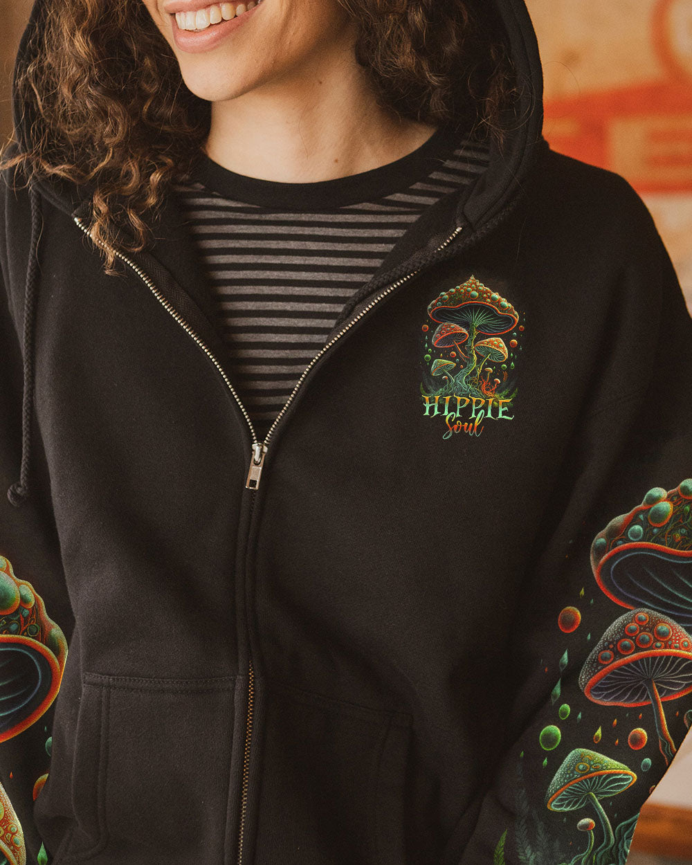 JUST A WOMAN WHO LOVES MUSHROOMS ALL OVER PRINT - TA2102231