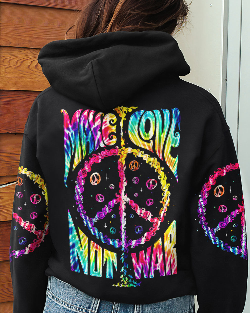 MAKE LOVE NOT WAR TIE DYE ALL OVER PRINT - TA2802233