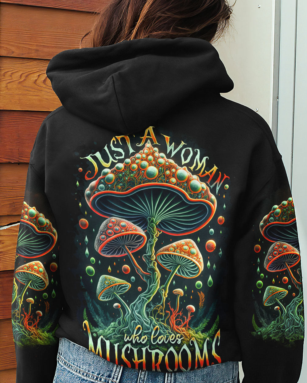 JUST A WOMAN WHO LOVES MUSHROOMS ALL OVER PRINT - TA2102231