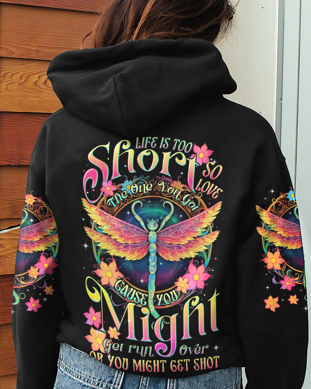 LIFE IS TOO SHORT DRAGONFLY ALL OVER PRINT - TLTR1305232