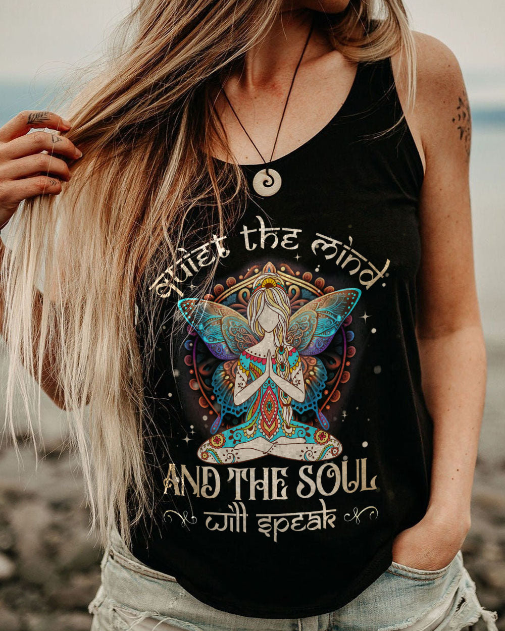 QUIET THE MIND AND THE SOUL WILL SPEAK YOGA ALL OVER PRINT - TYTM2403232