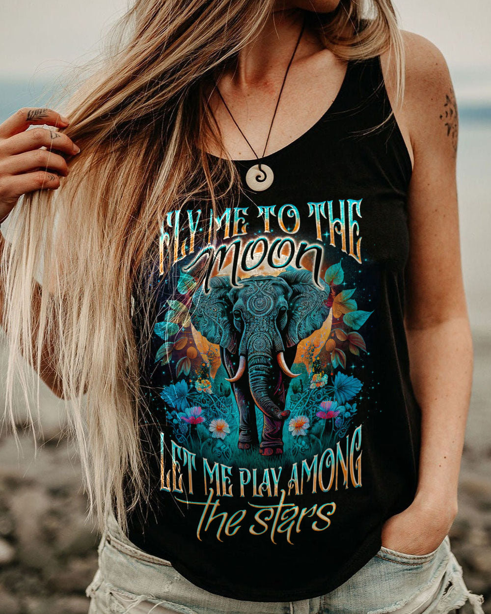 FLY ME TO THE MOON ELEPHANT ALL OVER PRINT - TLNO2404232
