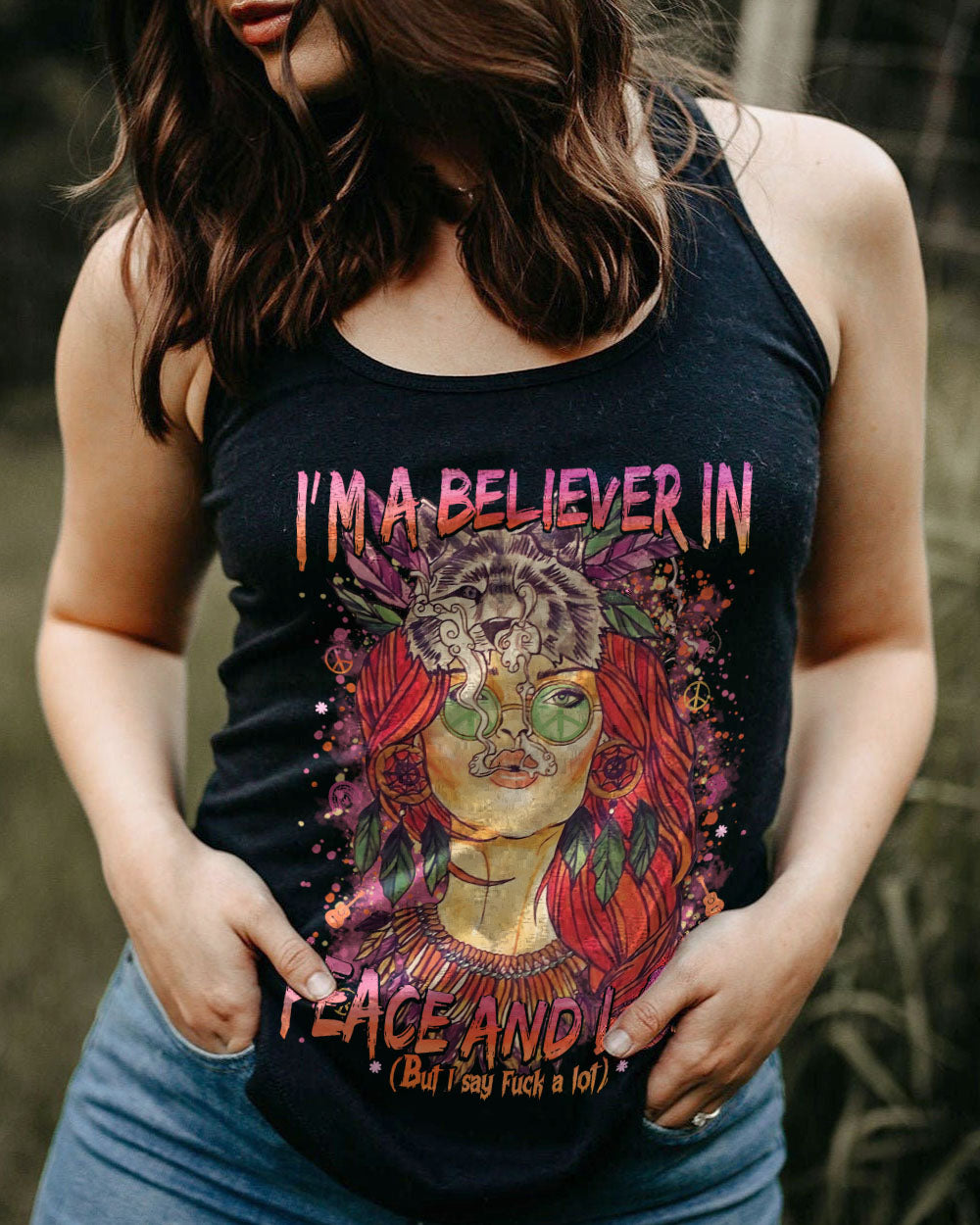 I'M A BELIEVER IN PEACE AND LOVE ALL OVER PRINT - TA0102233