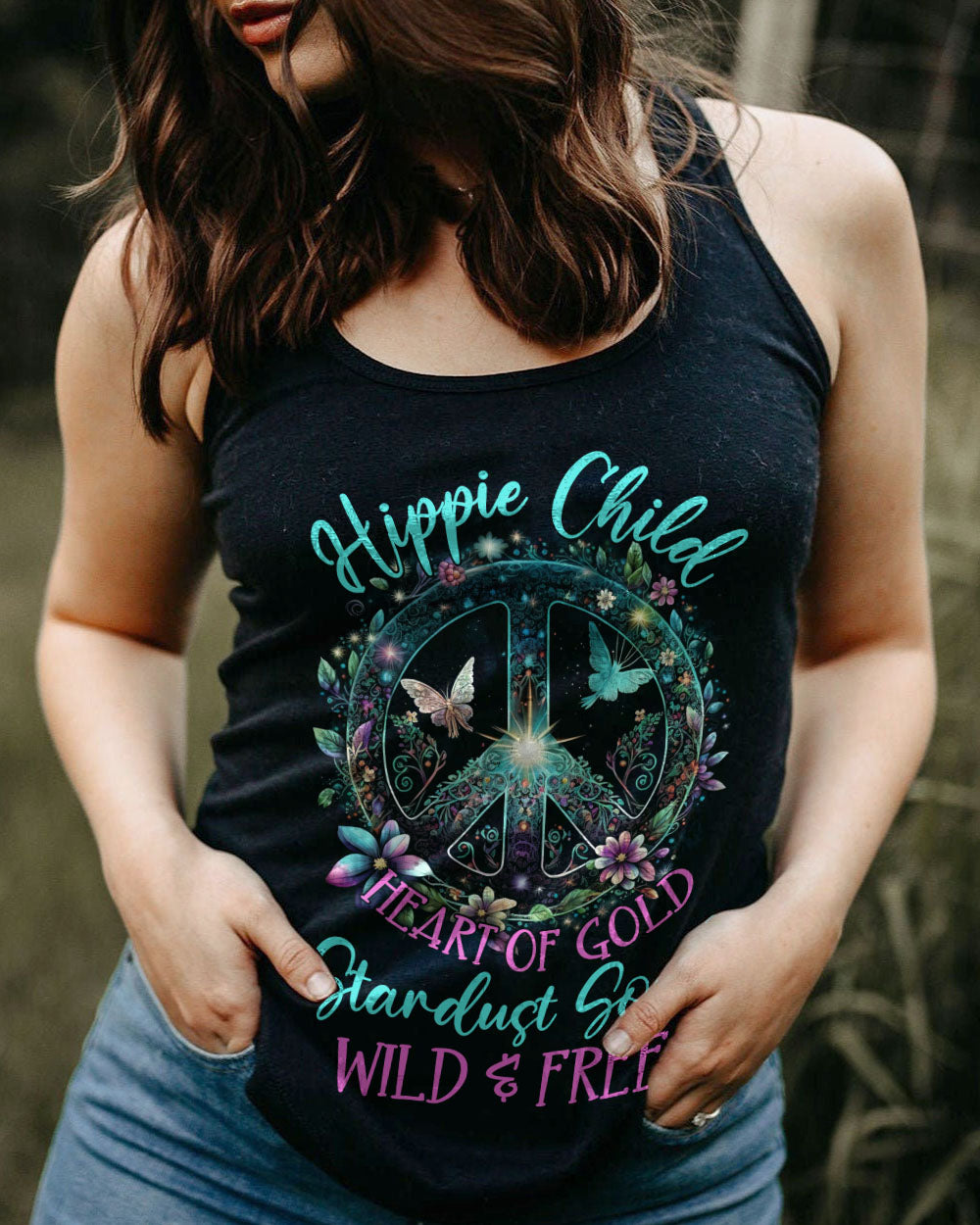 HIPPIE CHILD HEART OF GOLD ALL OVER PRINT - YHLN1502232