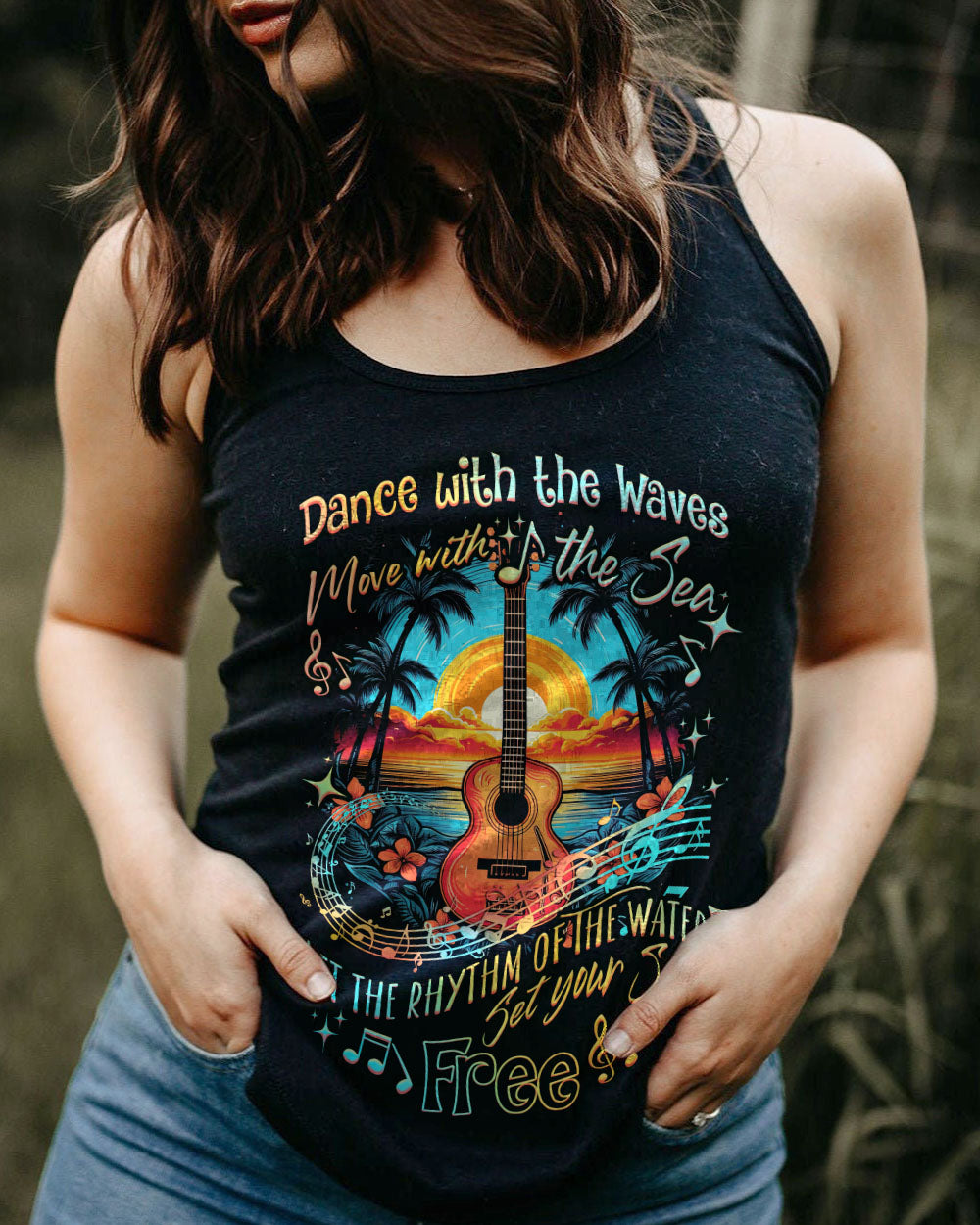 DANCE WITH THE WAVES GUITAR ALL OVER PRINT - TYTD2205232