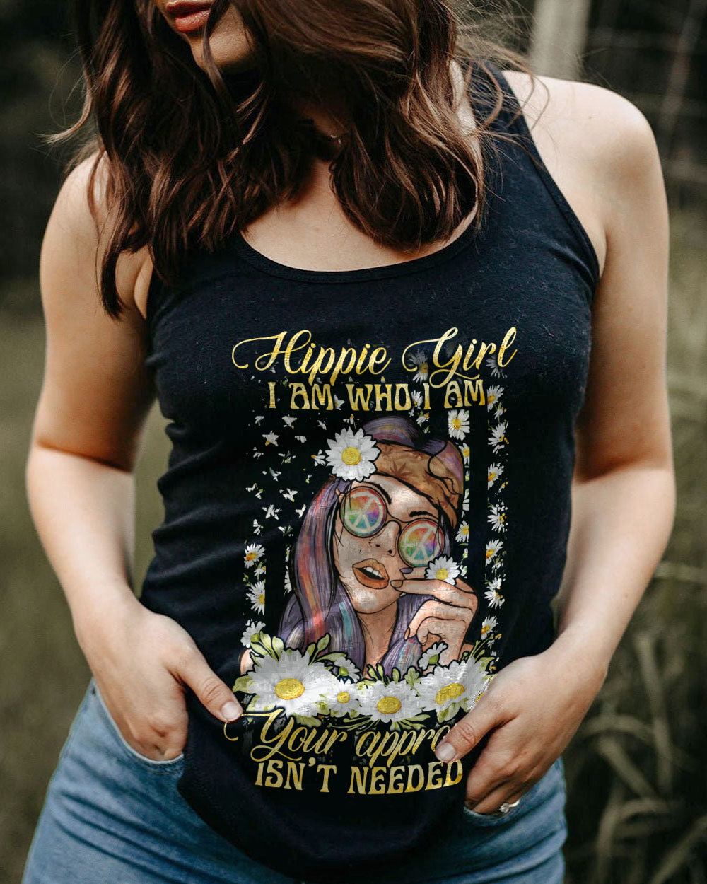 HIPPIE GIRL I AM WHO I AM ALL OVER PRINT - YHLN0803231