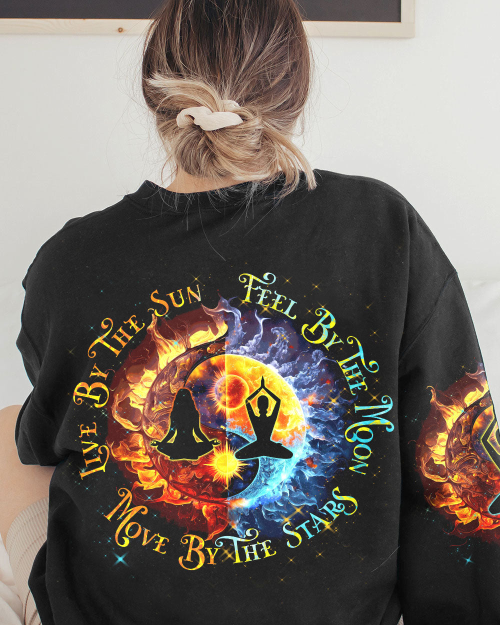 LIVE BY THE SUN YOGA SUN AND MOON ALL OVER PRINT - TYTM0803231