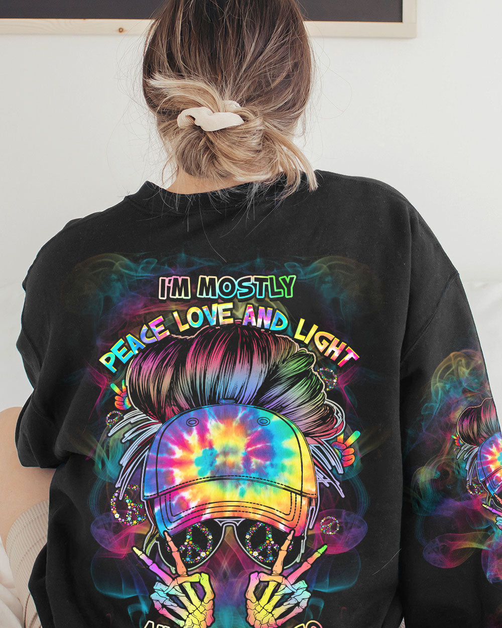 I'M MOSTLY PEACE LOVE AND LIGHT ALL OVER PRINT - YHHG1402232