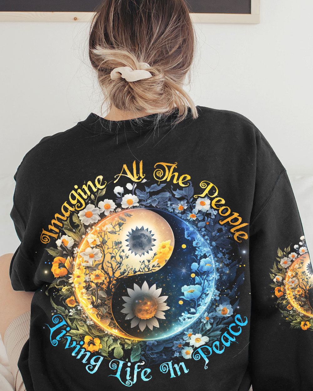 IMAGINE ALL THE PEOPLE LIVING LIFE IN PEACE YINYANG ALL OVER PRINT - TLNO0803233