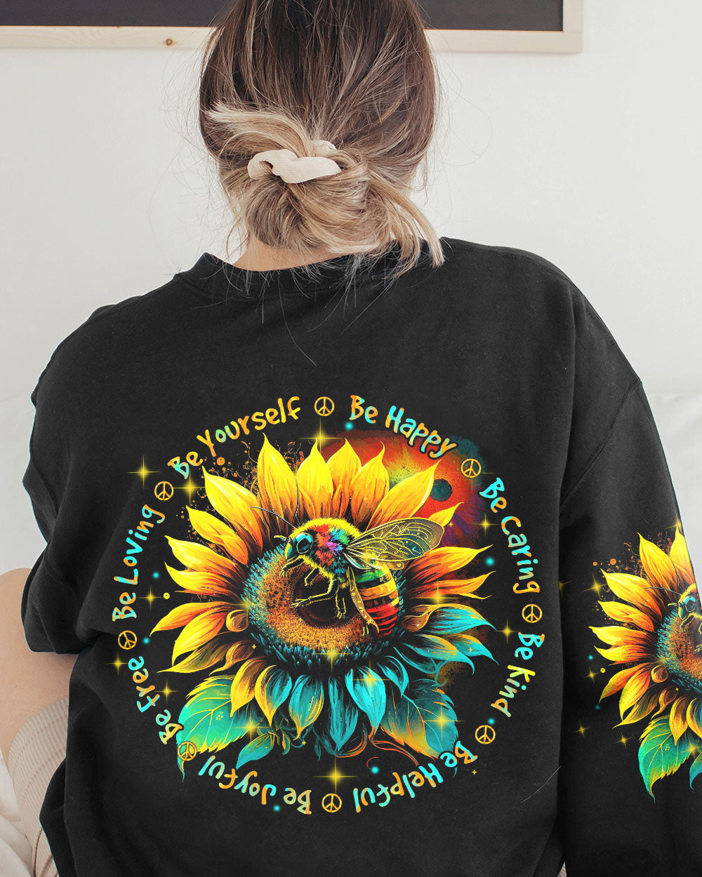 BE HAPPY SUNFLOWER ALL OVER PRINT - TYTM1603232