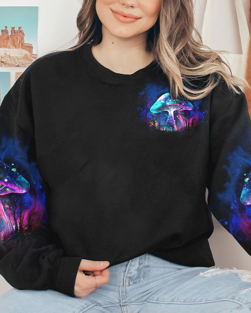 EAT MUSHROOMS SEE THE UNIVERSE ALL OVER PRINT - YHDU0803233