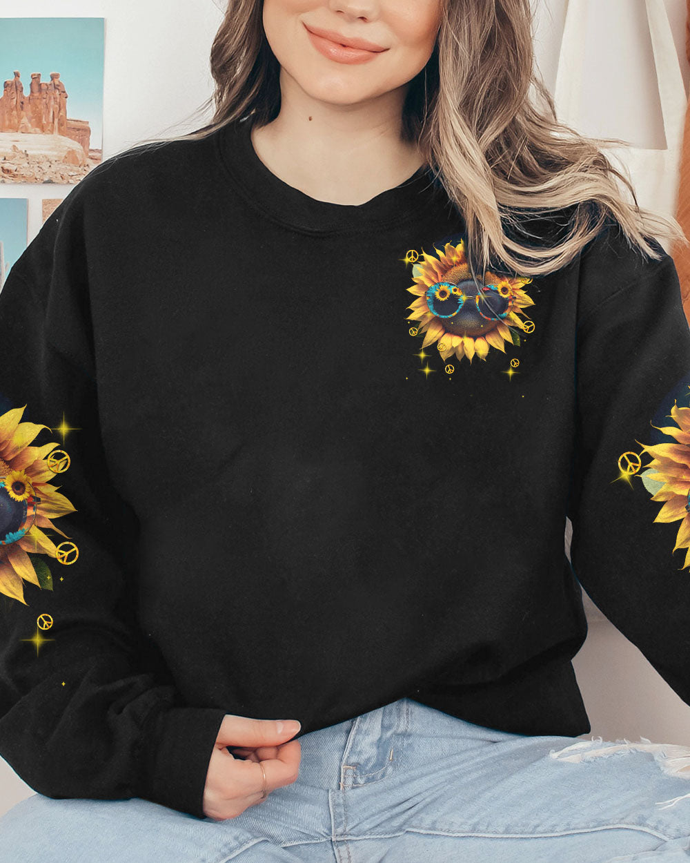 LIKE A SUNFLOWER ALWAYS TURN YOUR FACE TOWARD THE SUNSHINE ALL OVER PRINT - TYTM2202231
