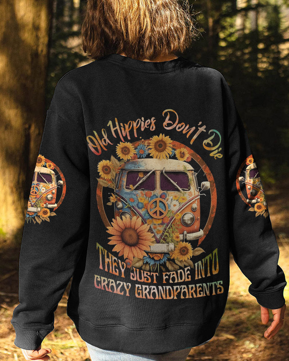OLD HIPPIES DON'T DIE SUNFLOWER ALL OVER PRINT - YHLN0303231