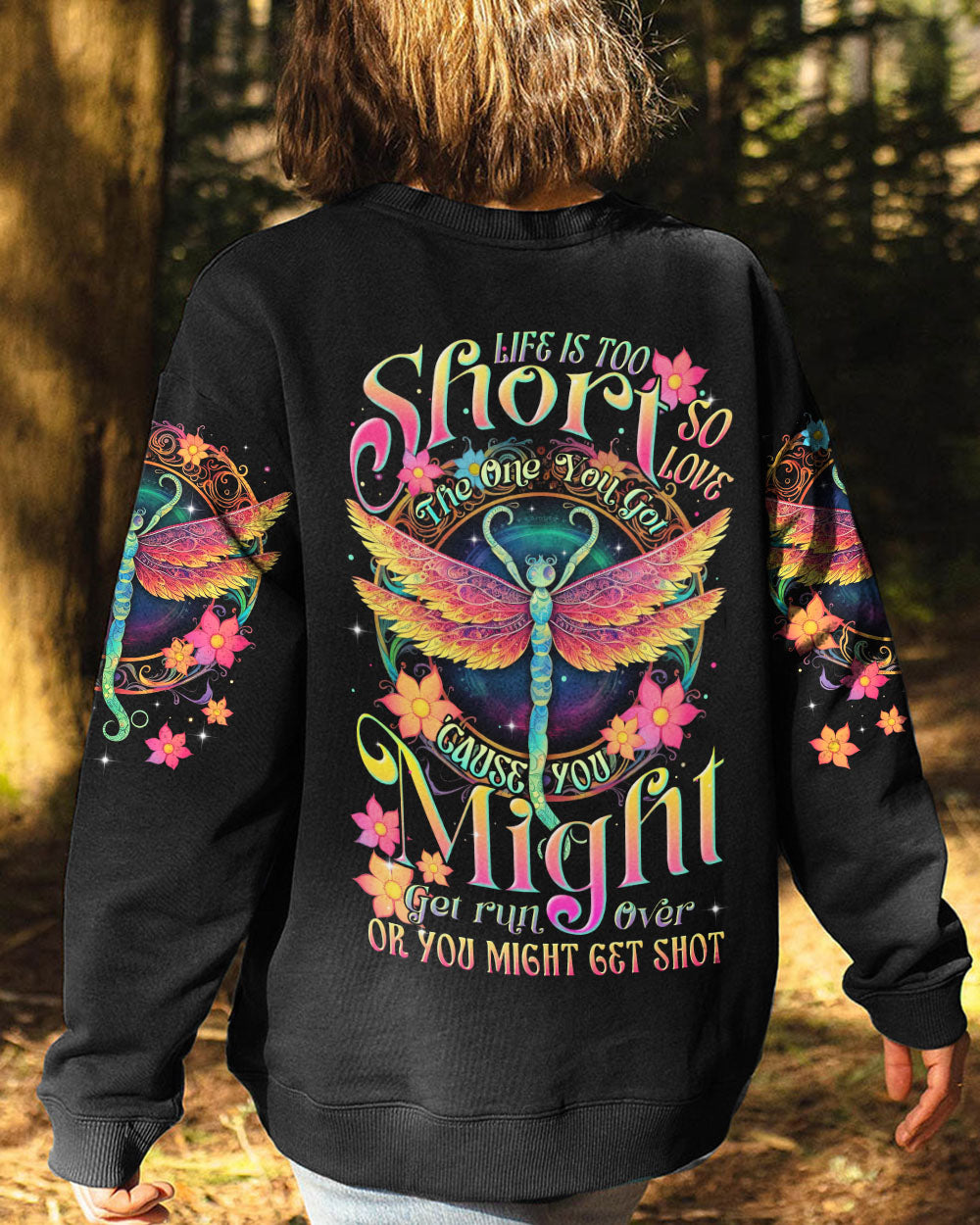 LIFE IS TOO SHORT DRAGONFLY ALL OVER PRINT - TLTR1305232