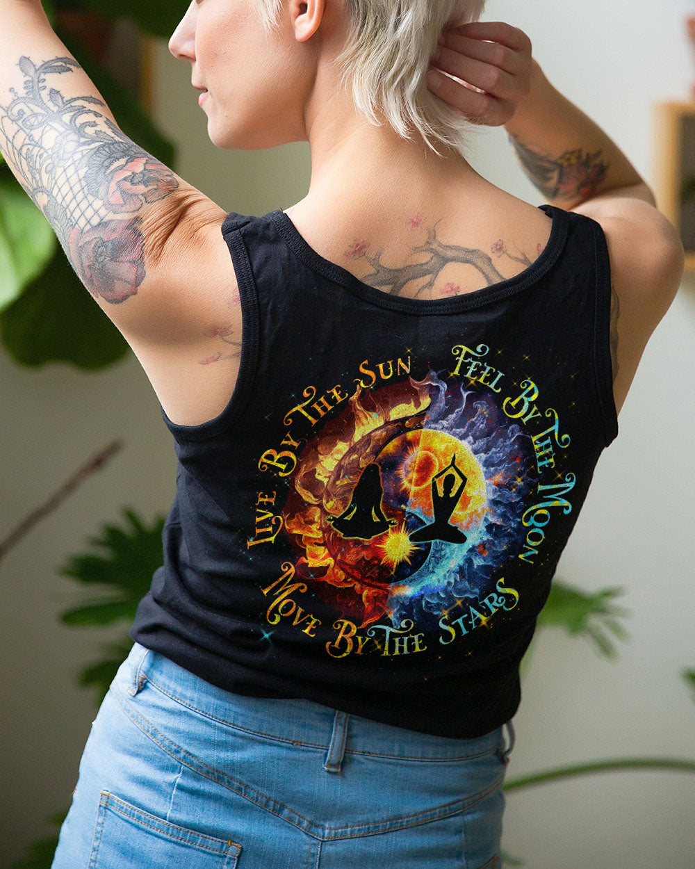 LIVE BY THE SUN YOGA SUN AND MOON ALL OVER PRINT - TYTM0803231