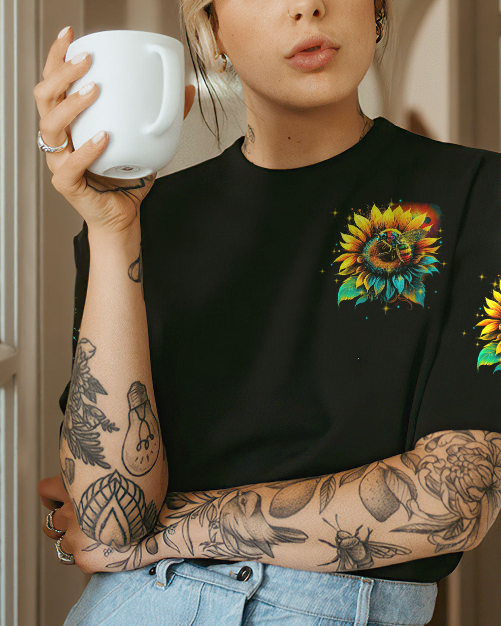 BE HAPPY SUNFLOWER ALL OVER PRINT - TYTM1603232