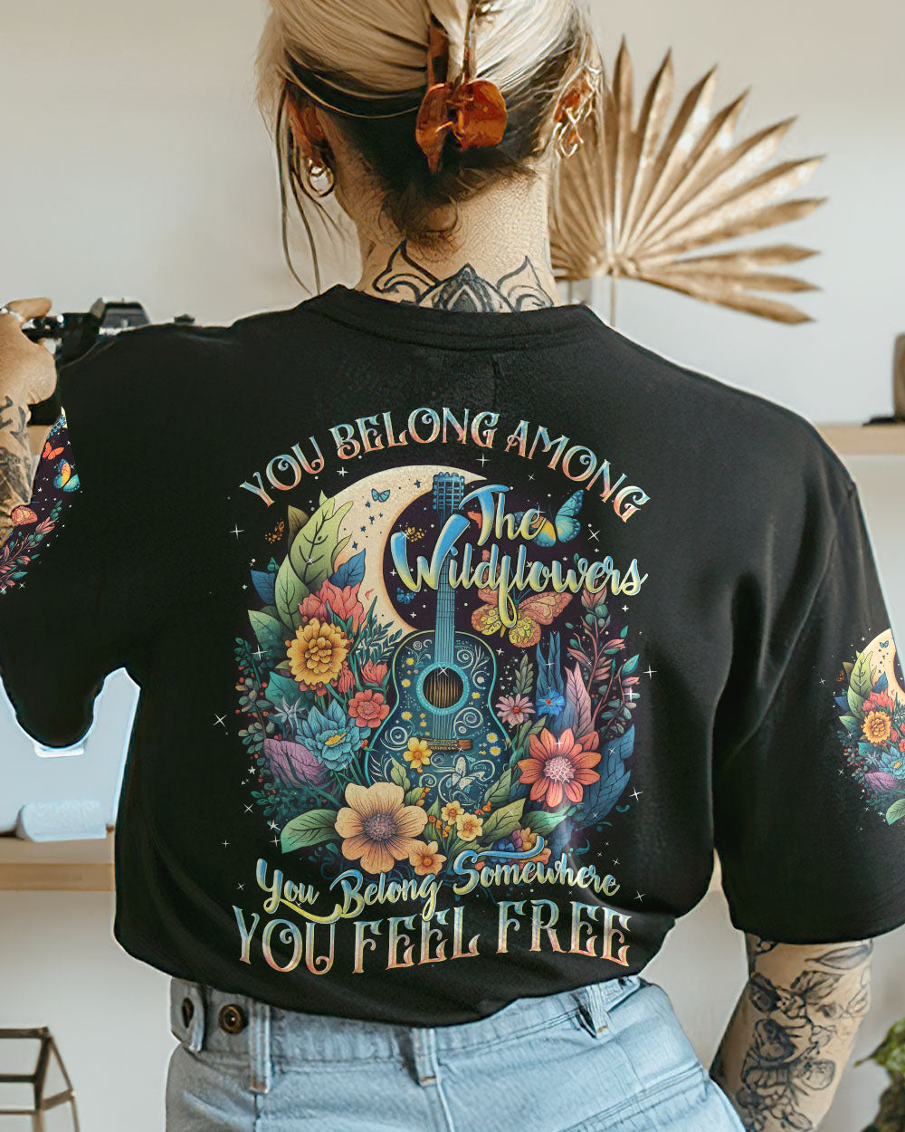 YOU BELONG AMONG THE WILDFLOWERS GUITAR ALL OVER PRINT - TLNZ0805231
