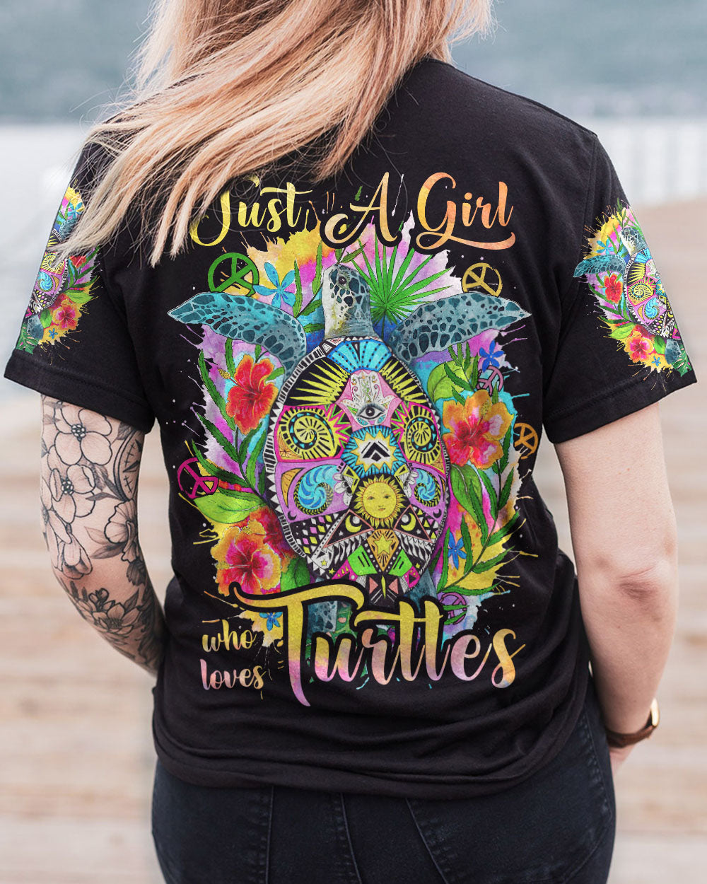 JUST A GIRL WHO LOVES TURTLES ALL OVER PRINT - TA0102233