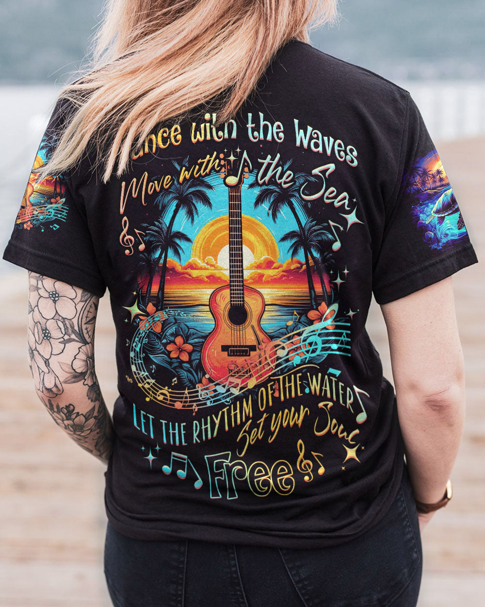 DANCE WITH THE WAVES GUITAR ALL OVER PRINT - TYTD2205232