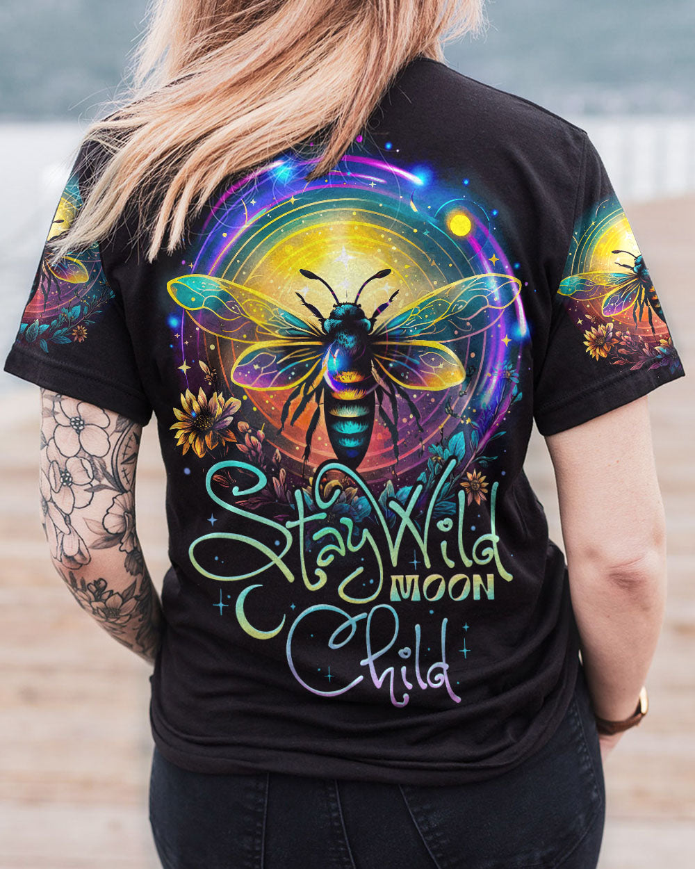 STAY WILD MOON CHILD BEE ALL OVER PRINT - TY0803233