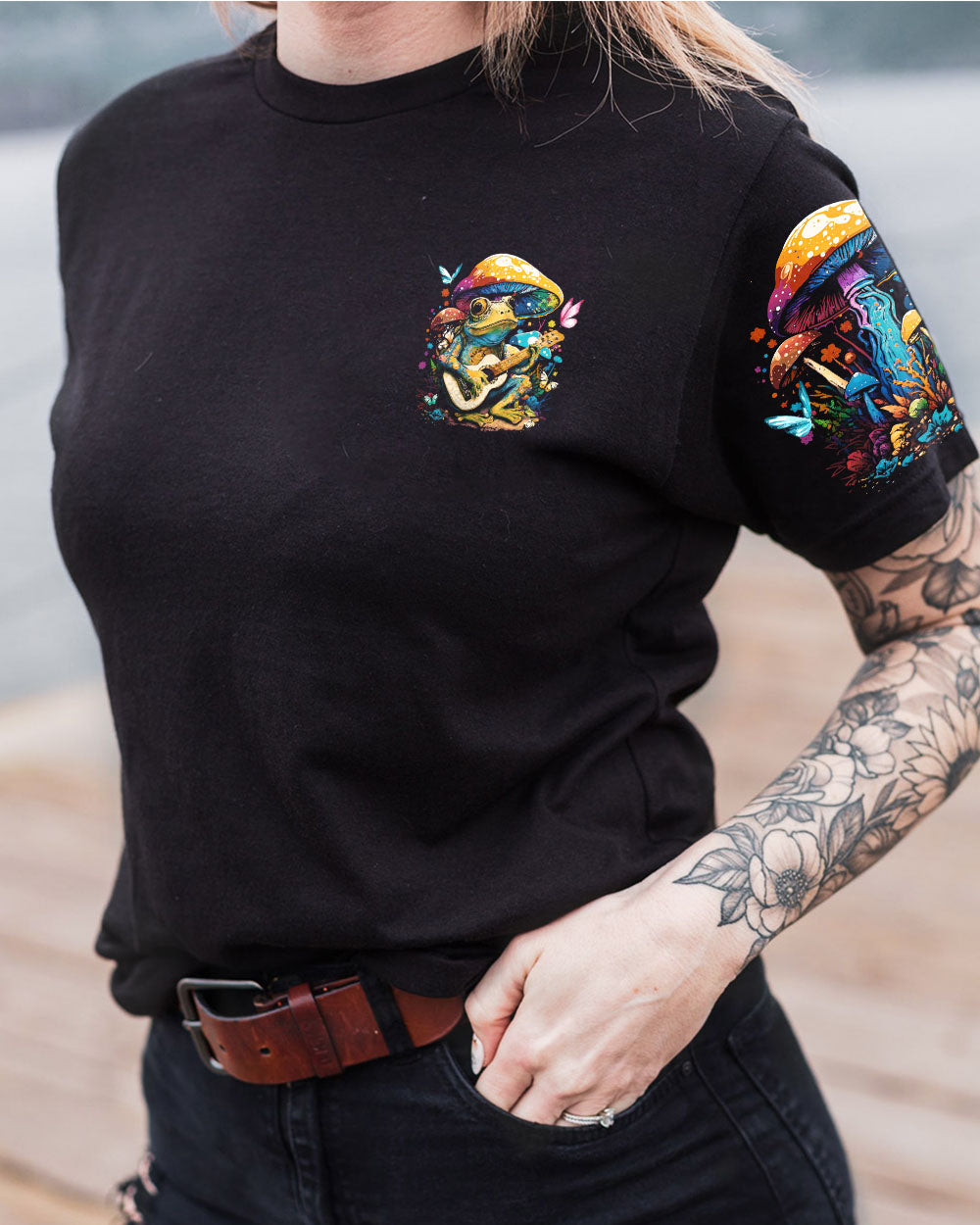 EASILY DISTRACTED BY GUITAR FROGS ALL OVER PRINT - TY2202231
