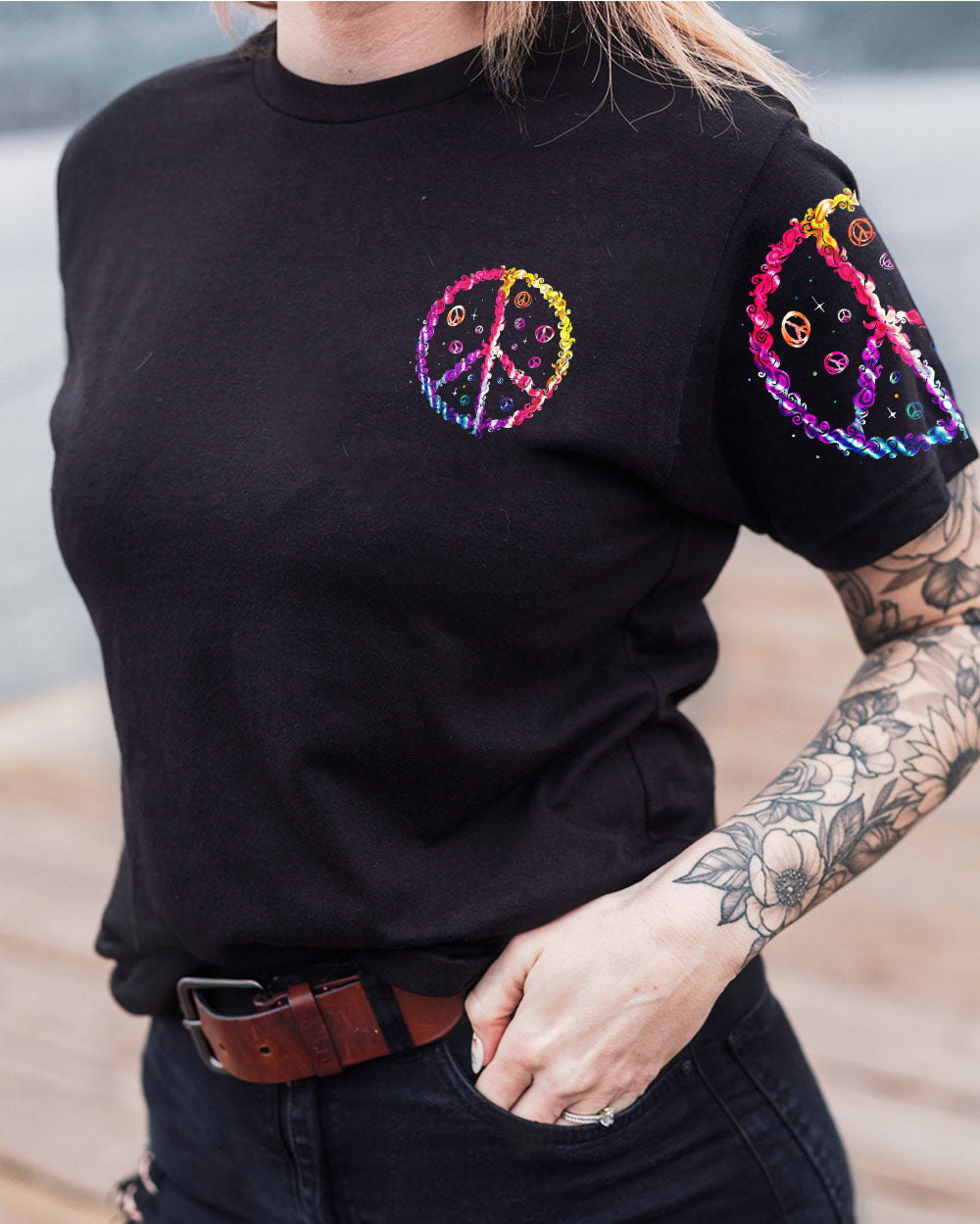 MAKE LOVE NOT WAR TIE DYE ALL OVER PRINT - TA2802233