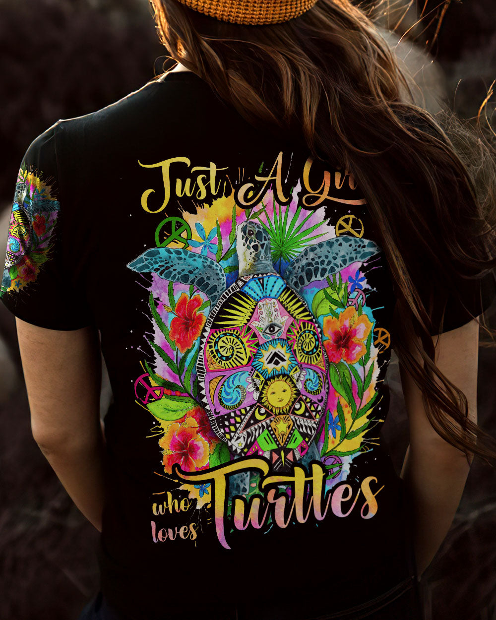 JUST A GIRL WHO LOVES TURTLES ALL OVER PRINT - TA0102233