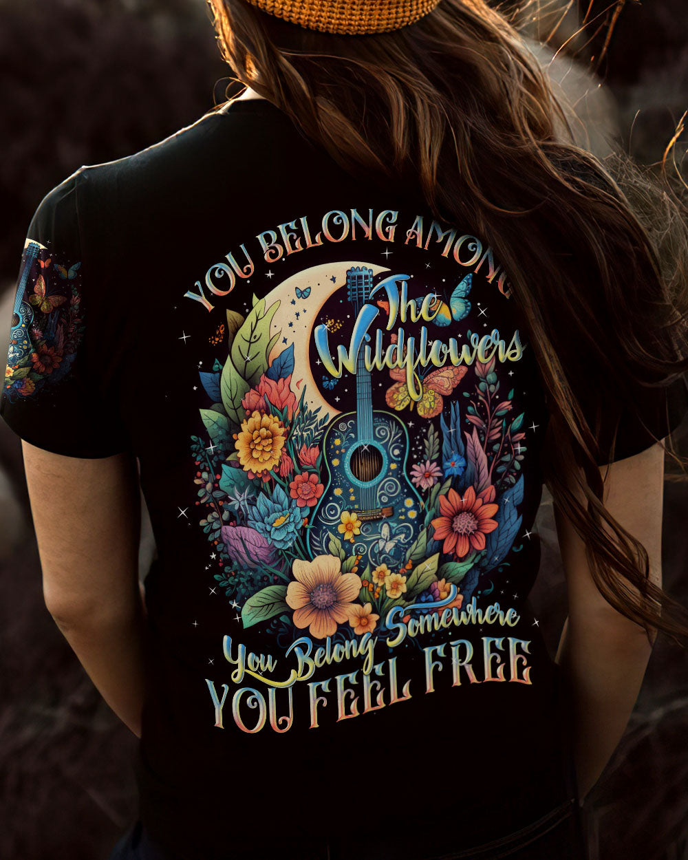 YOU BELONG AMONG THE WILDFLOWERS GUITAR ALL OVER PRINT - TLNZ0805231