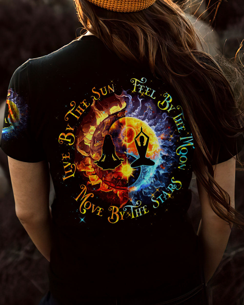 LIVE BY THE SUN YOGA SUN AND MOON ALL OVER PRINT - TYTM0803231