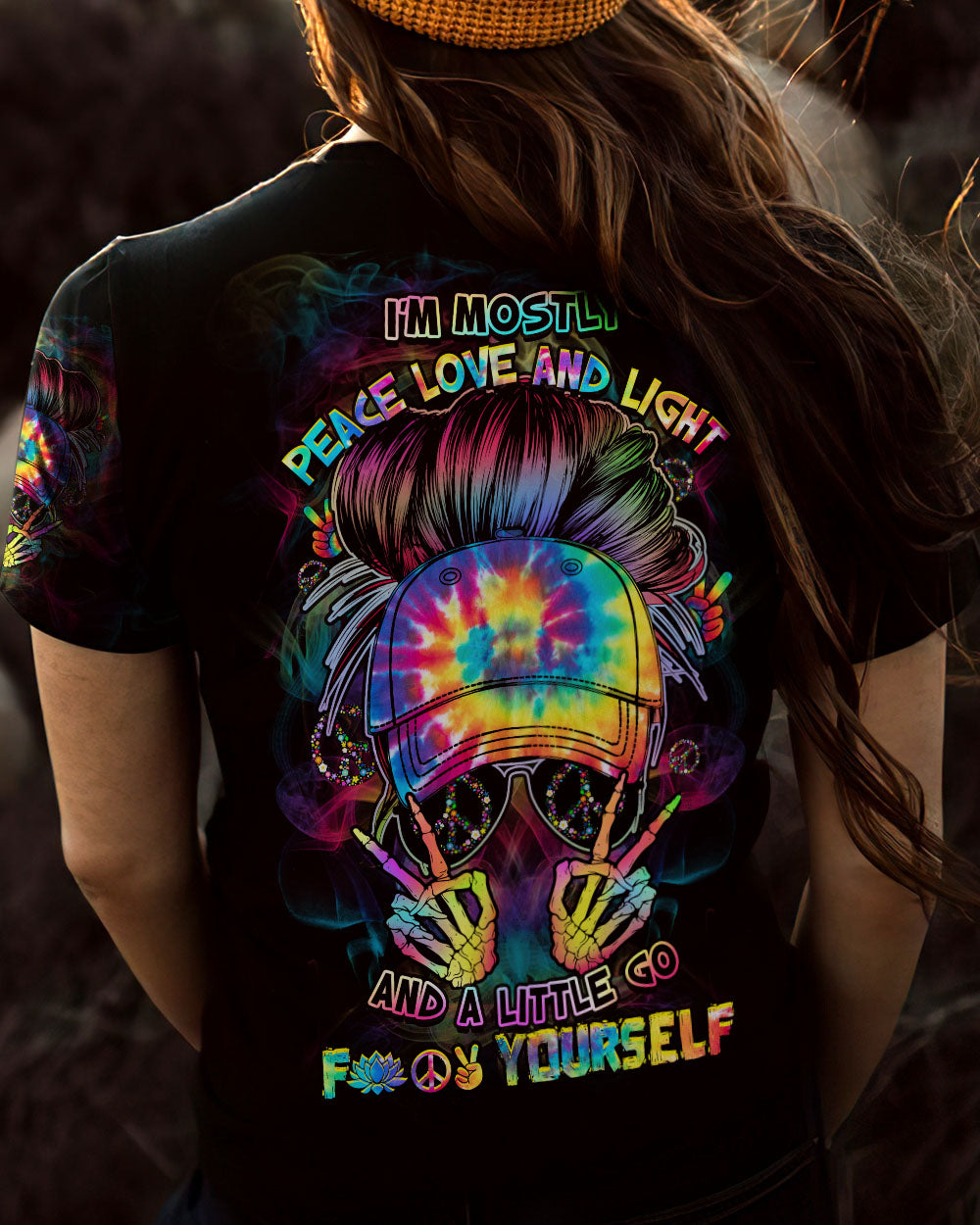 I'M MOSTLY PEACE LOVE AND LIGHT ALL OVER PRINT - YHHG1402232